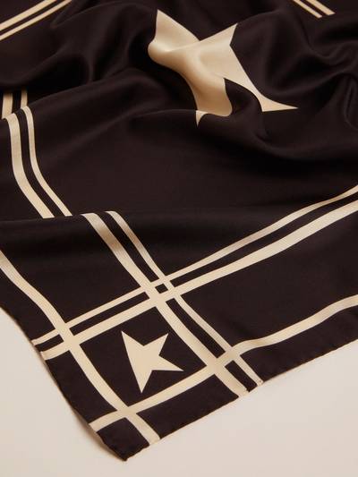 Golden Goose Golden Collection scarf in black with contrasting white stars and stripes outlook