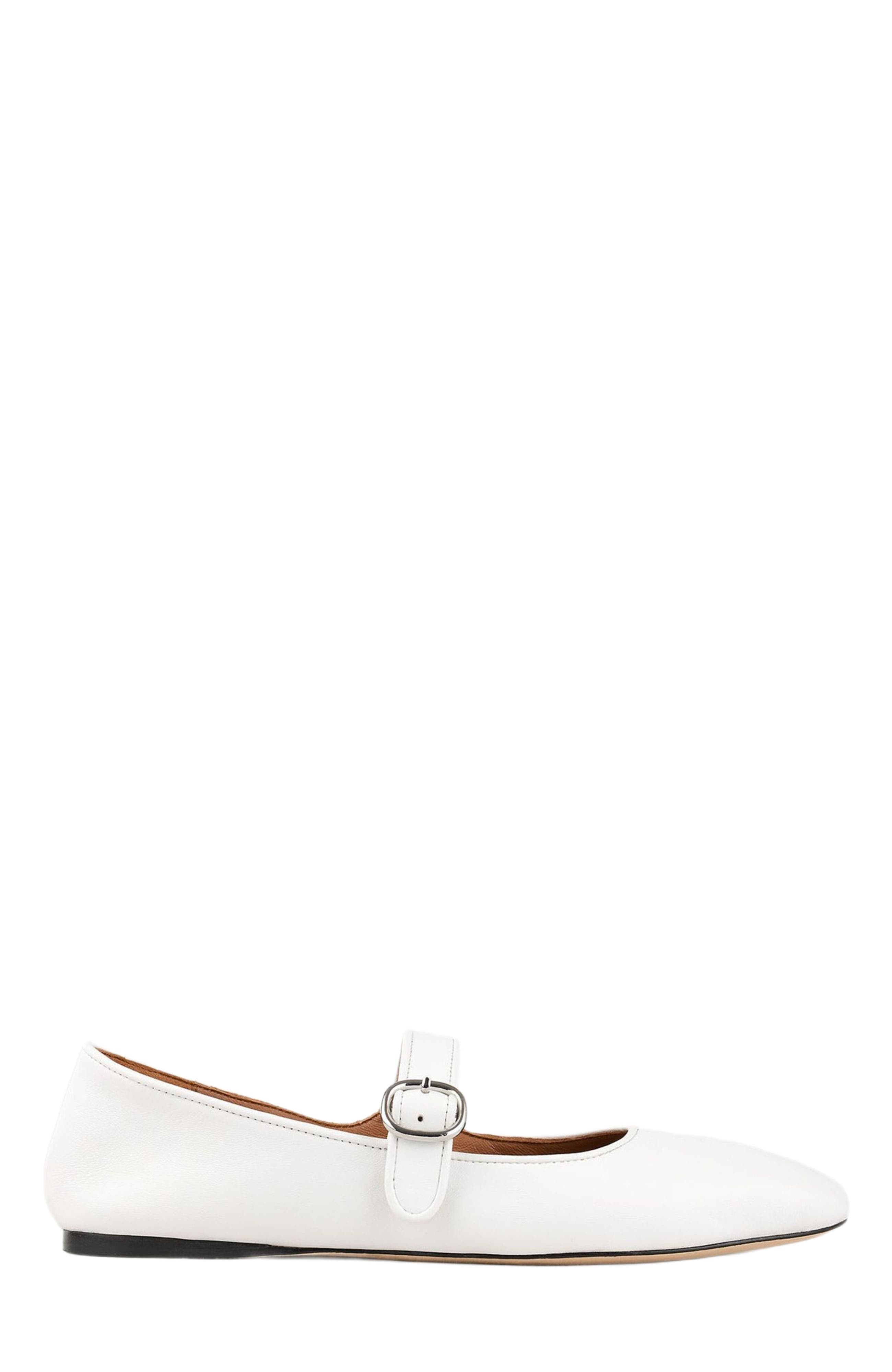 SANDRO Shiny leather ballet flats in White at Nordstrom - 1