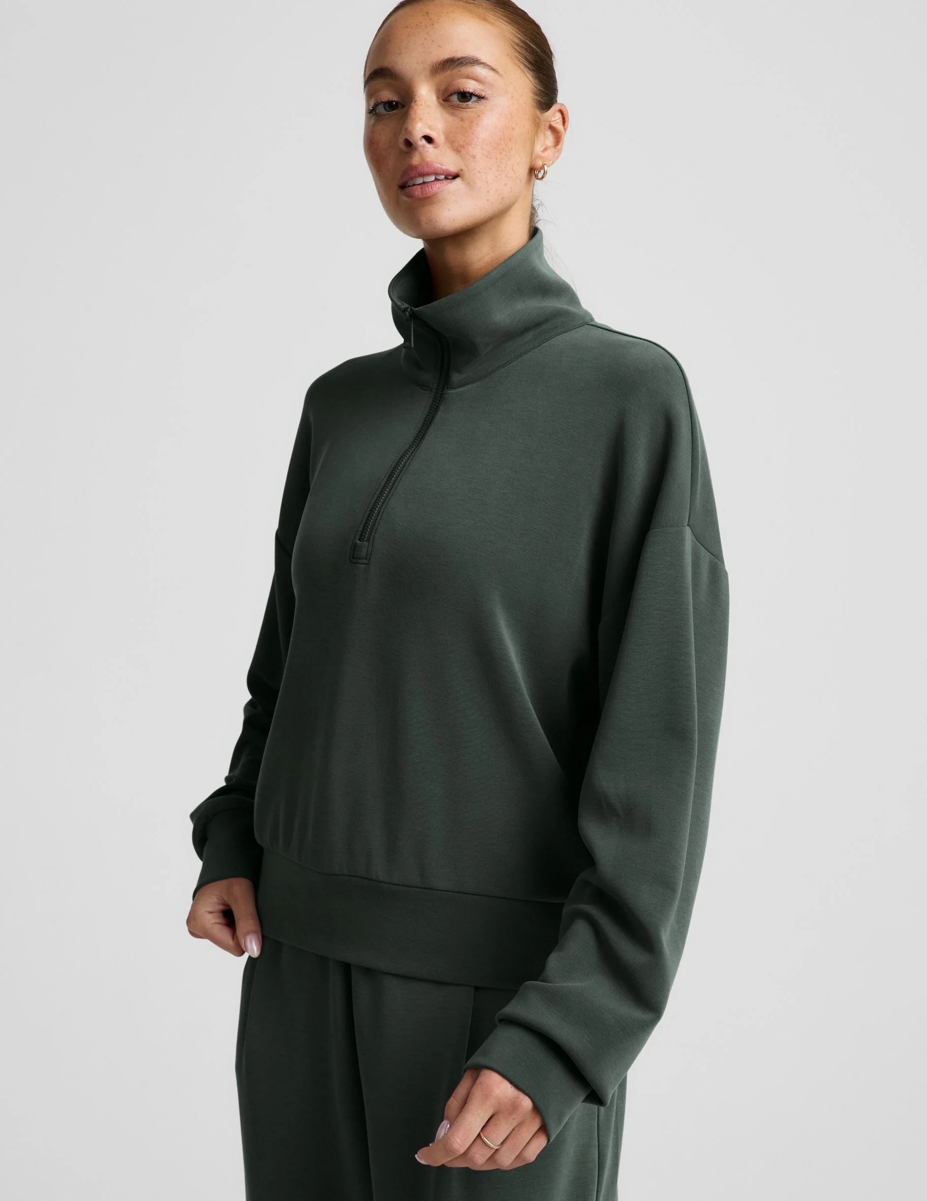 Luxe Sandwash Half Zip Pullover - 1