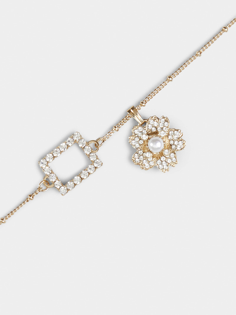 RV Bouquet Strass Short Necklace in Metal 3