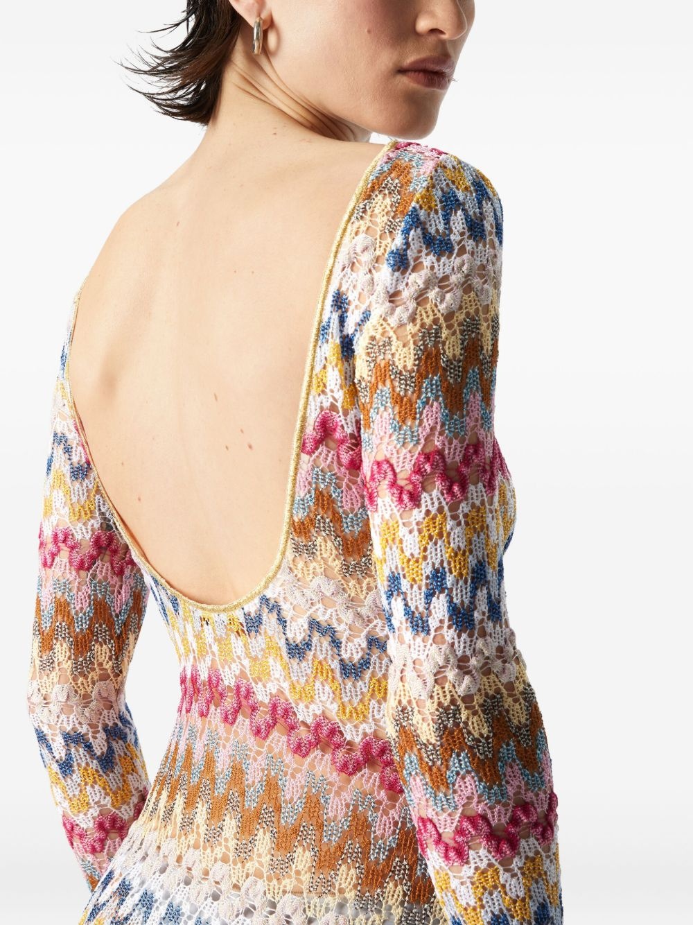 zigzag-pattern dress - 4