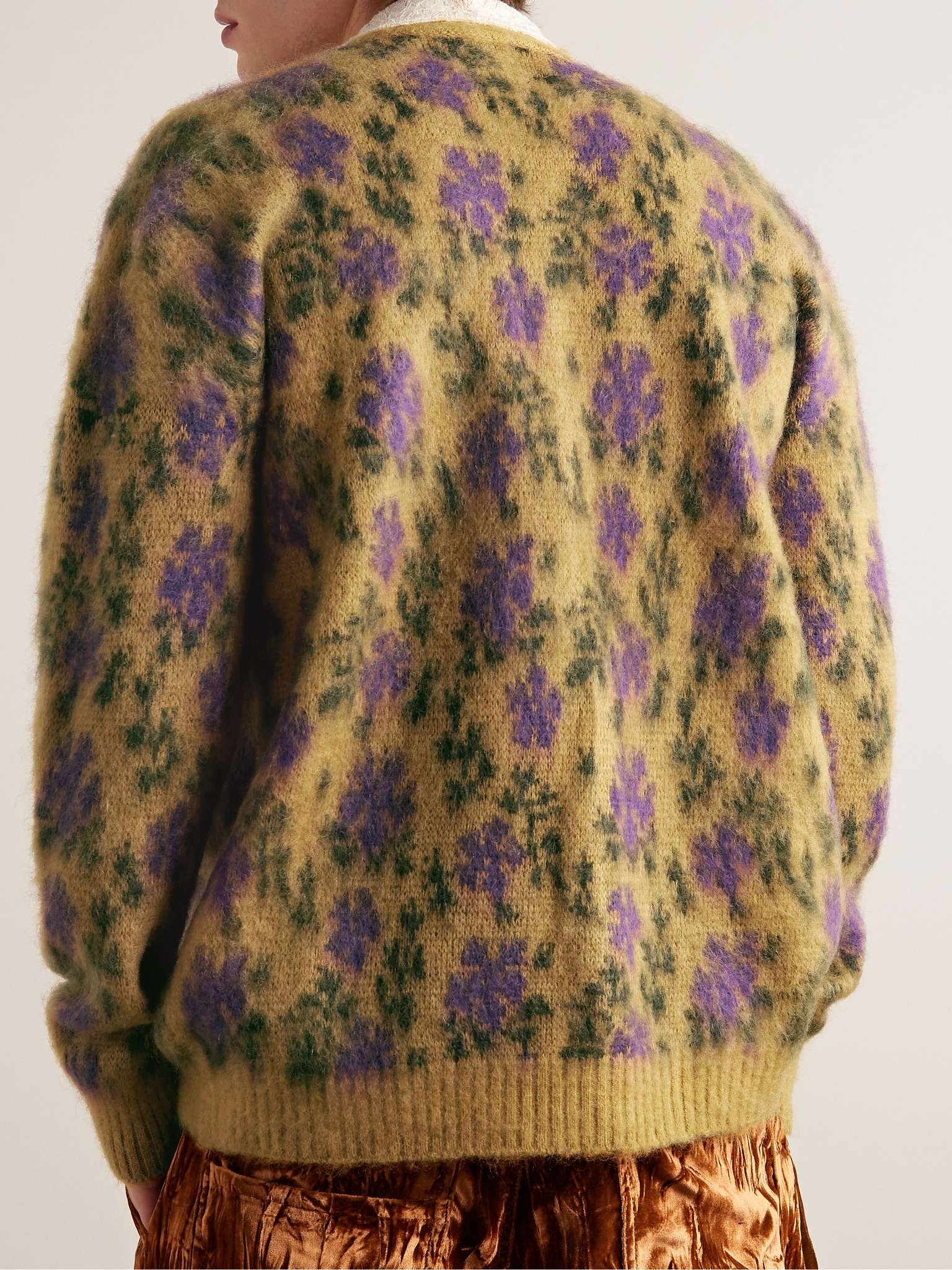 Jacquard-Knit Brushed Mohair-Blend Cardigan - 3