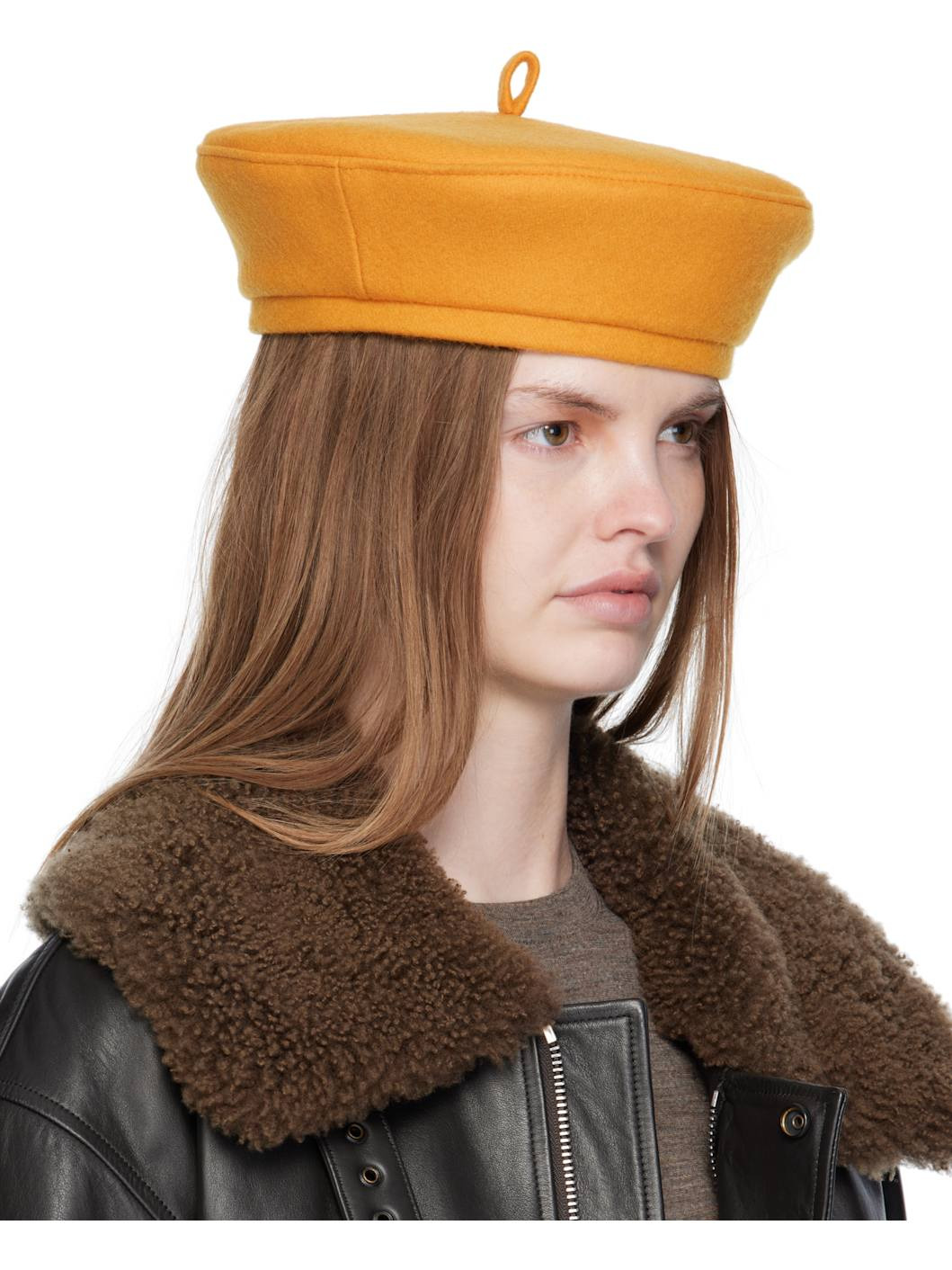 Yellow Wool-Blend Beret - 2
