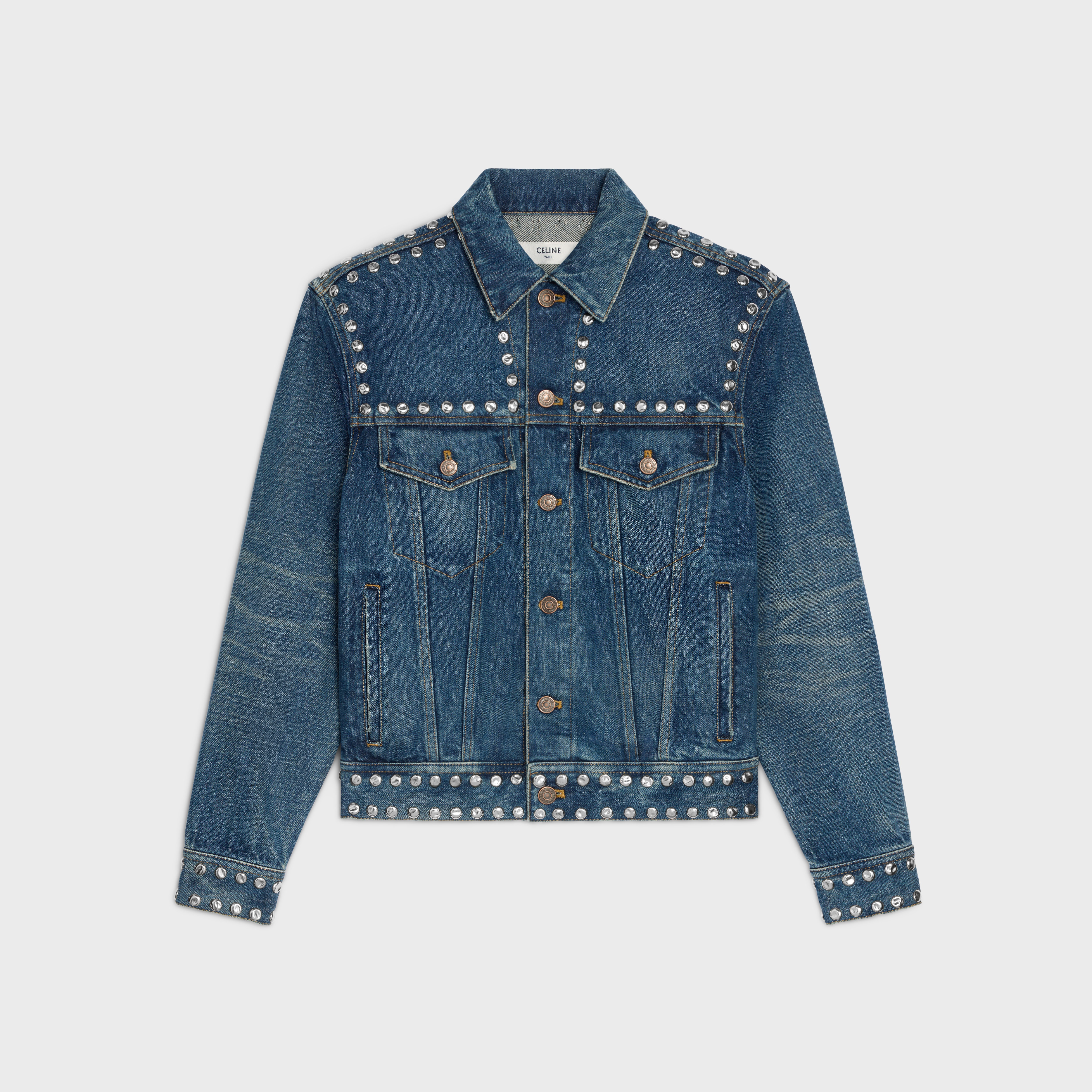 70's trucker jacket in dark union wash denim - 1