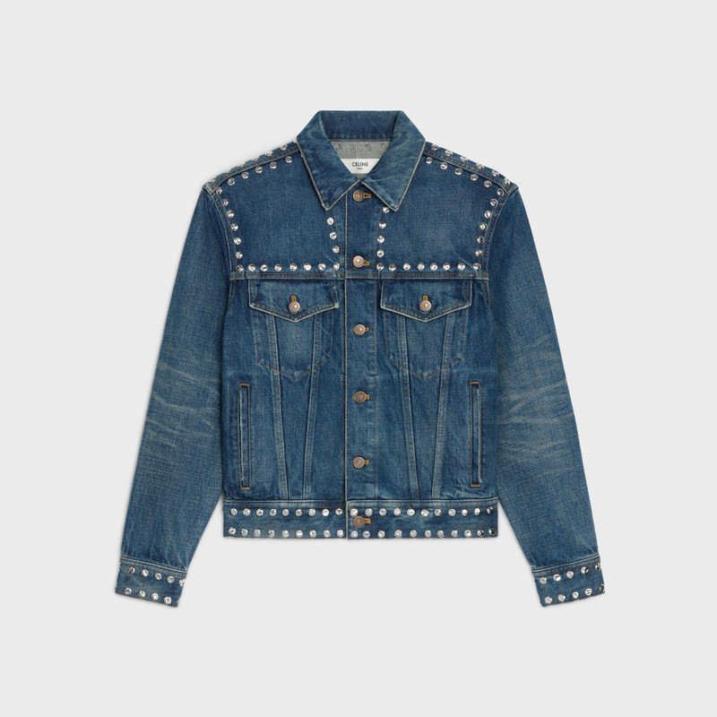 70's trucker jacket in dark union wash denim 1
