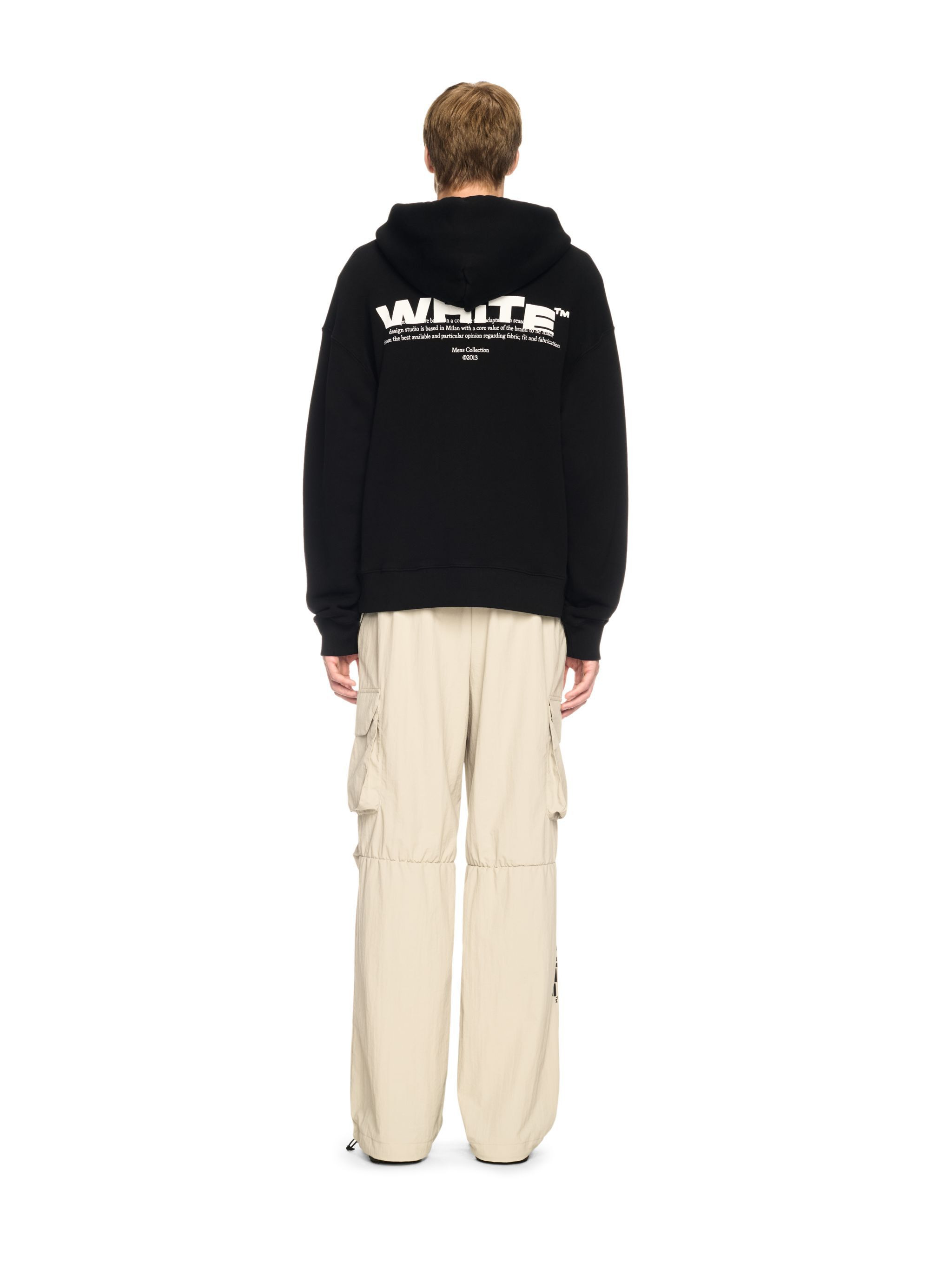 Black Off Split Hoodie - 4