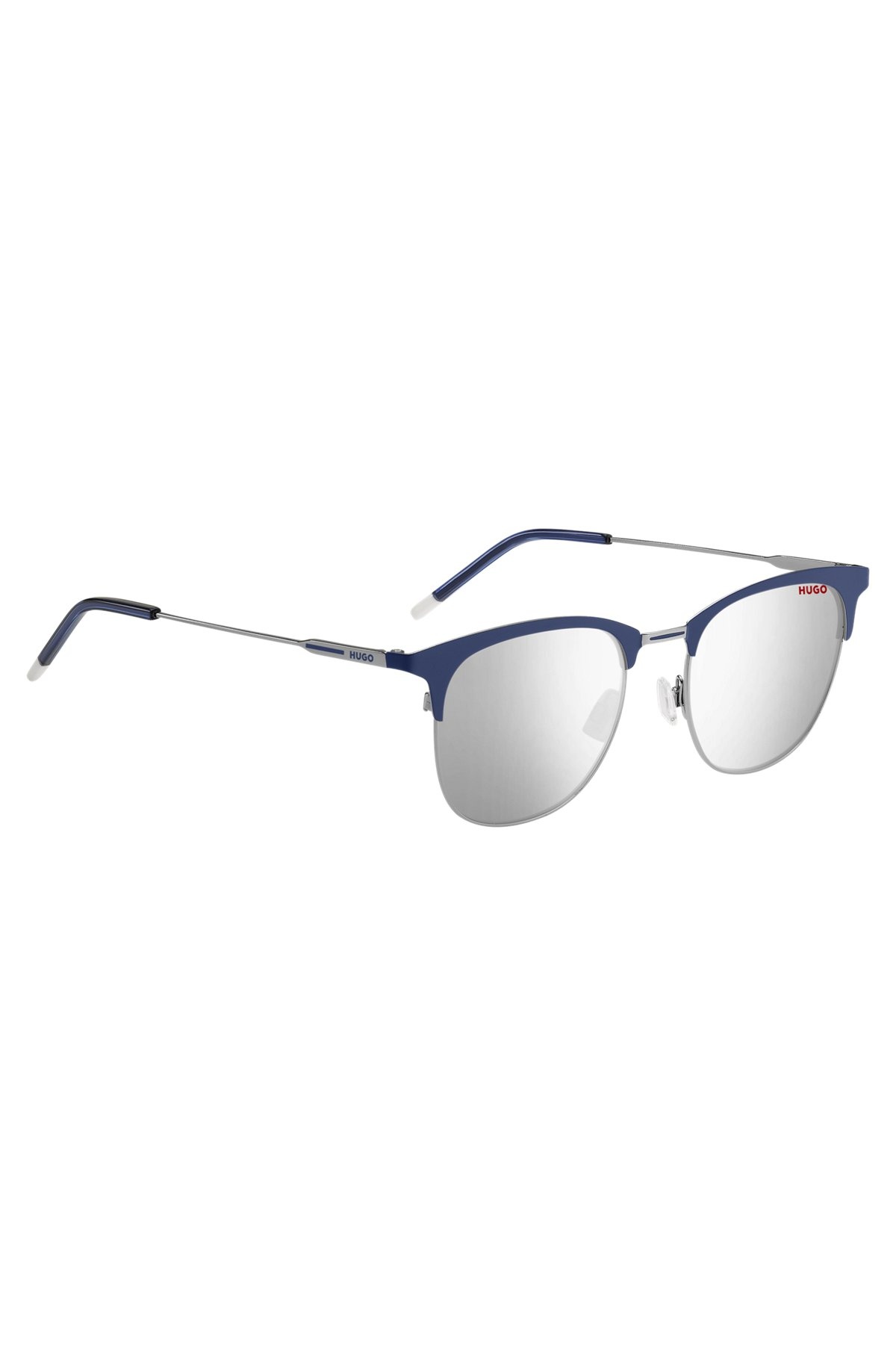 SILVER-TONE SUNGLASSES WITH BLUE DETAILS - 4
