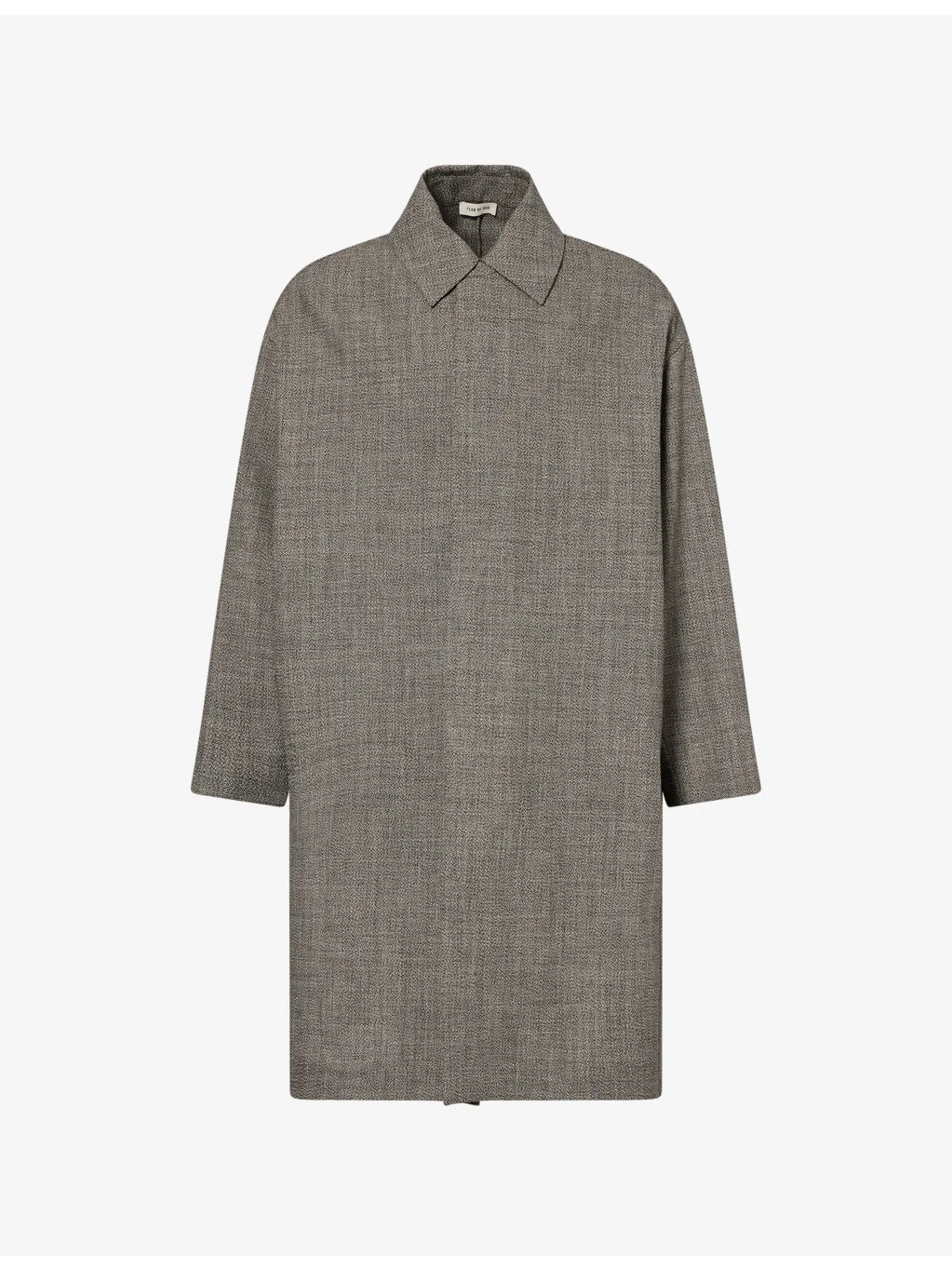 Logo-Patch Relaxed-Fit Wool Trench Coat - 1