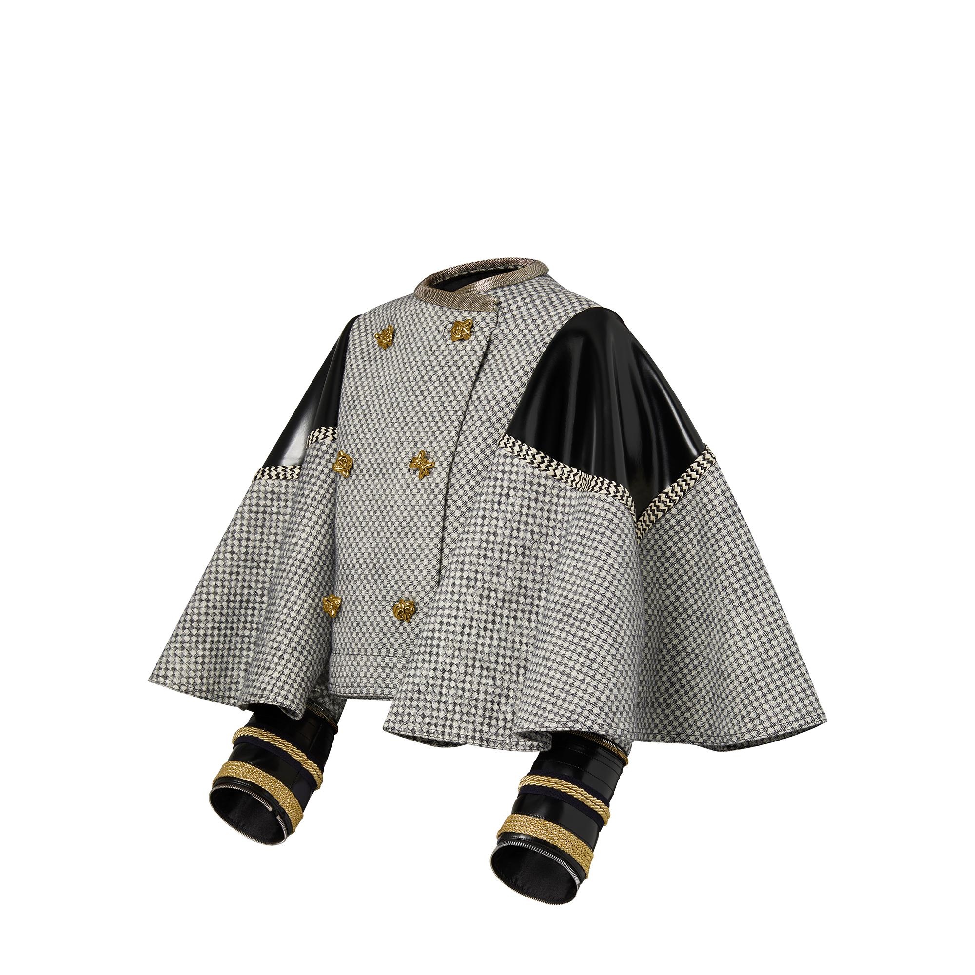 Cropped Cape-Sleeve Coat - 2
