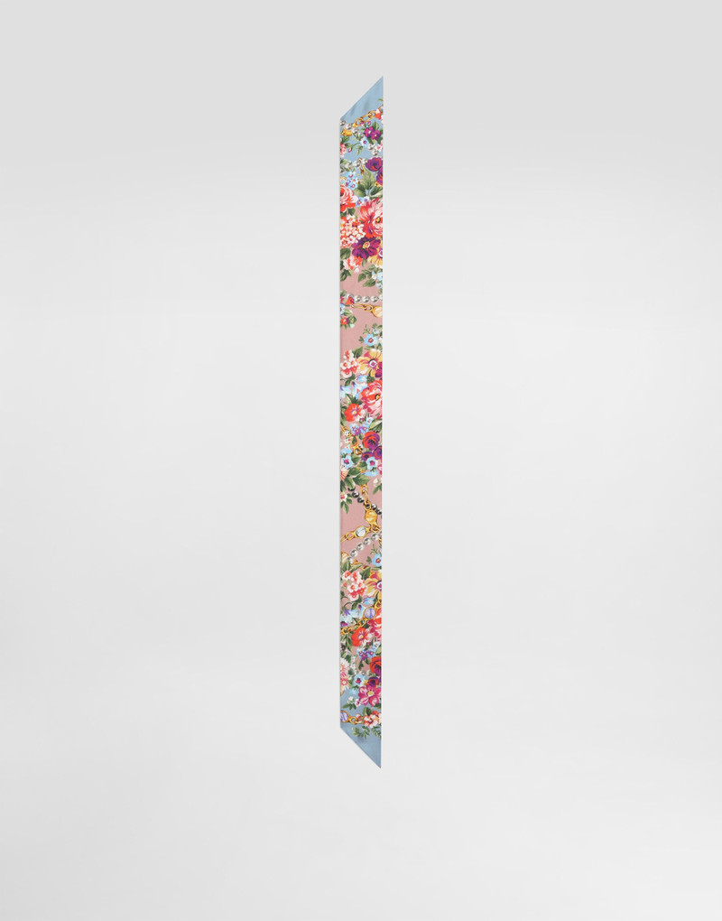 Dolce & Gabbana Small flower bouquets-print silk twill bandeau 6x100 outlook