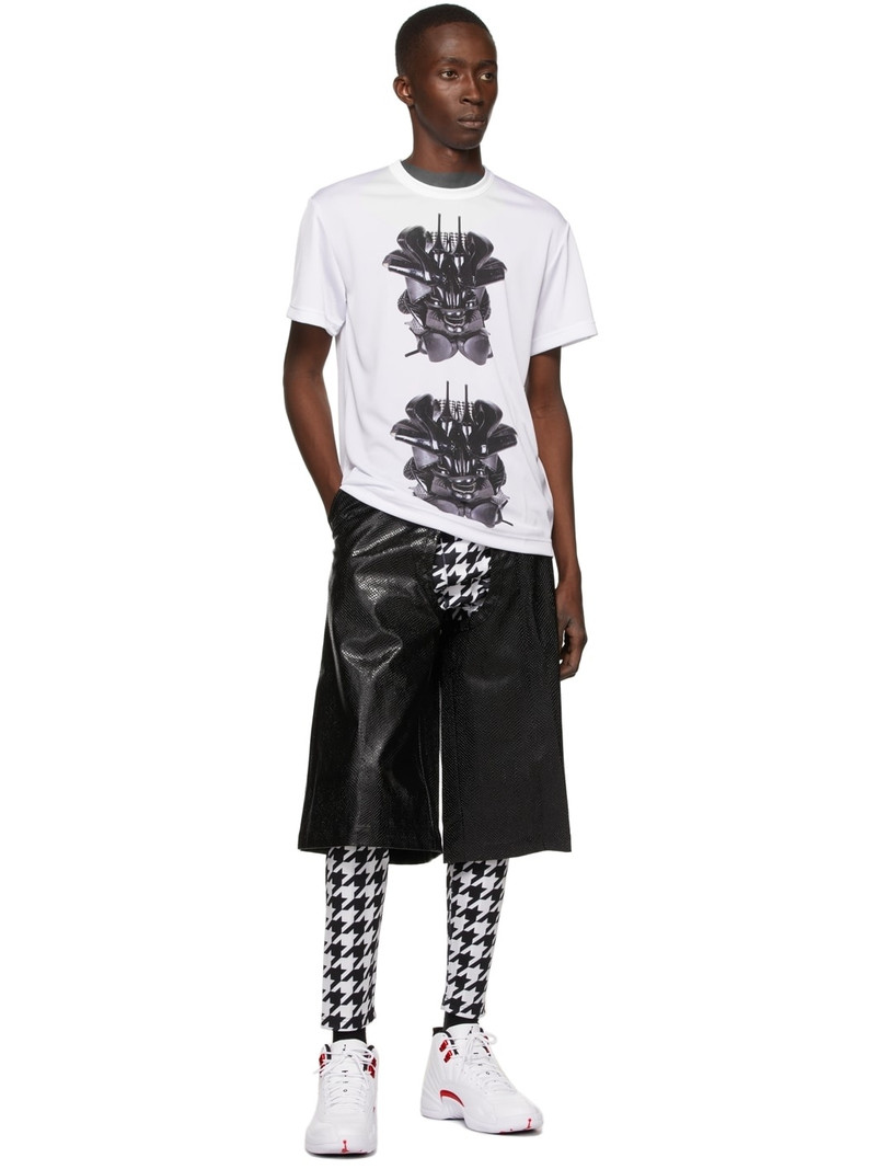 Comme des Garçons Homme Plus Faux-Leather Croc Cut-Out Shorts outlook