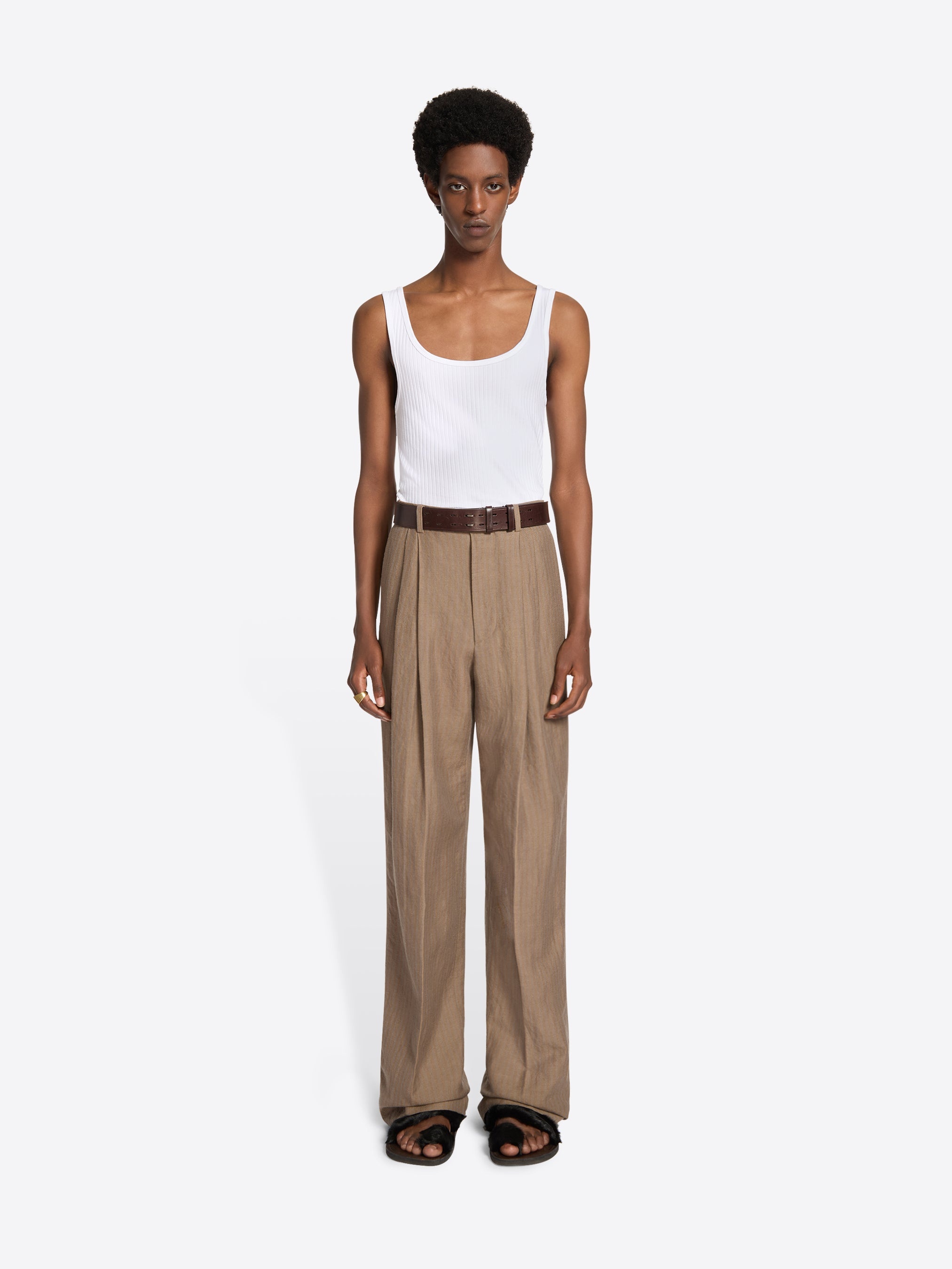 LINEN STRAIGHT PANTS - 2