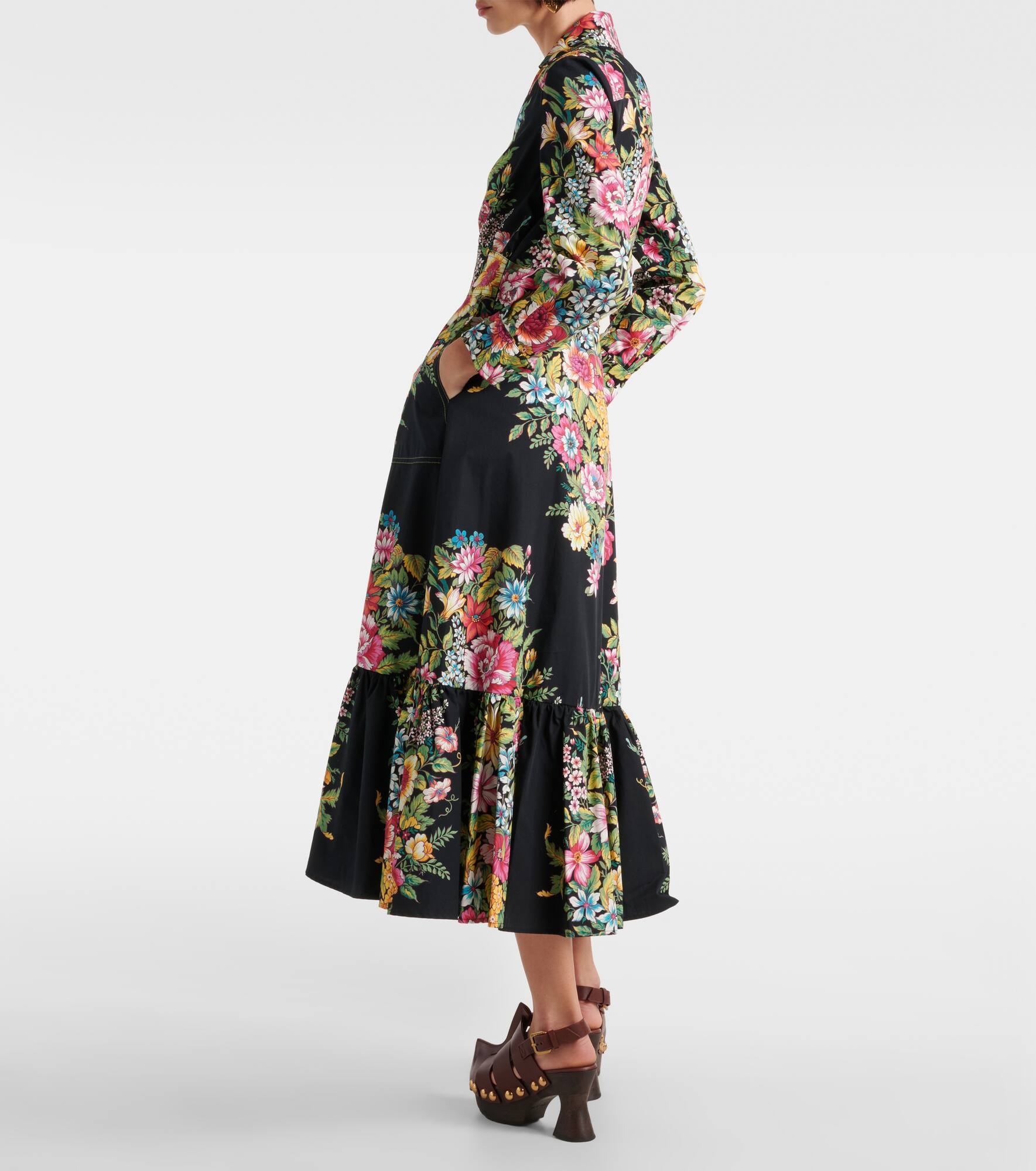 Printed cotton midi dress - 3