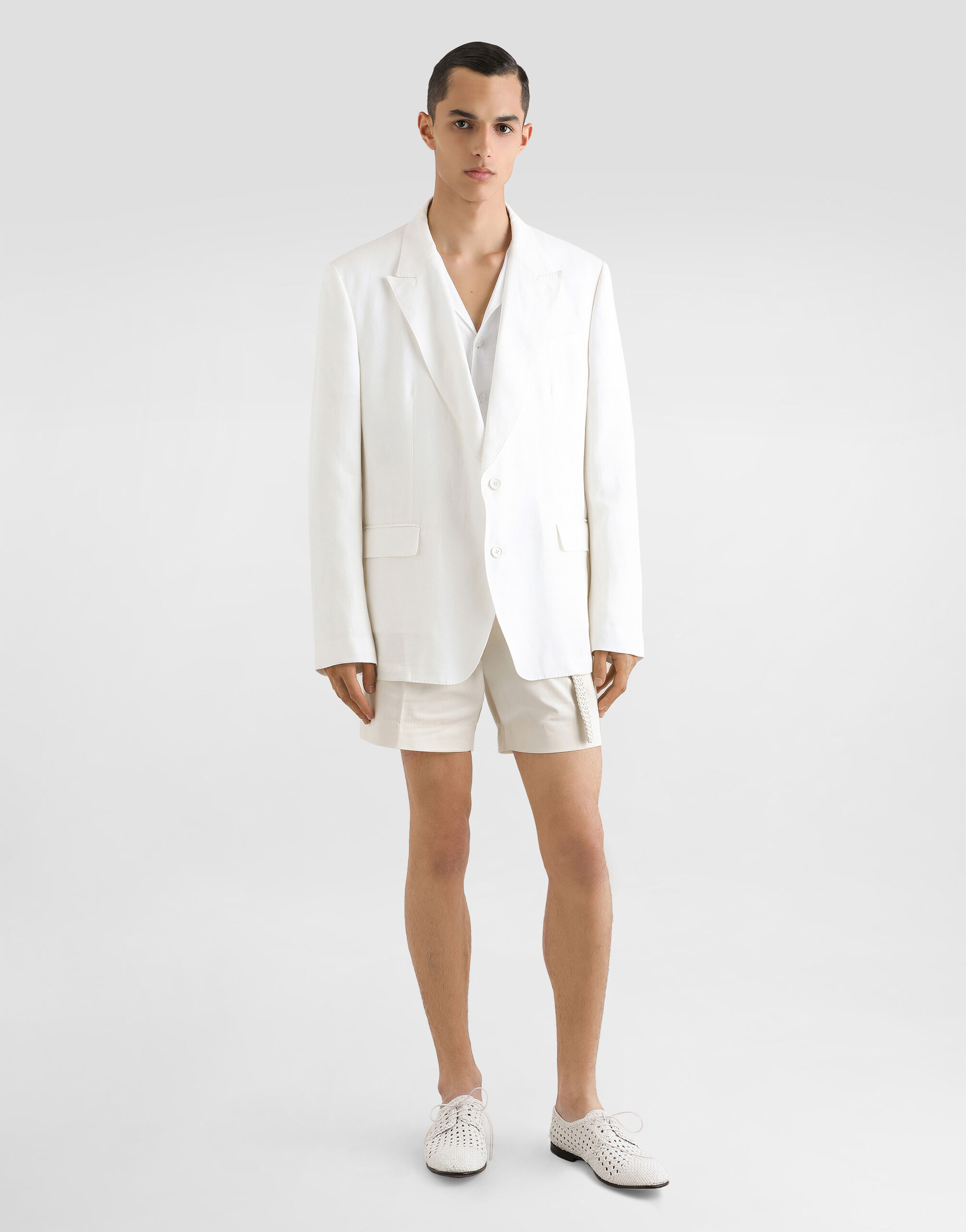 Single-breasted linen fabric jacket - 2