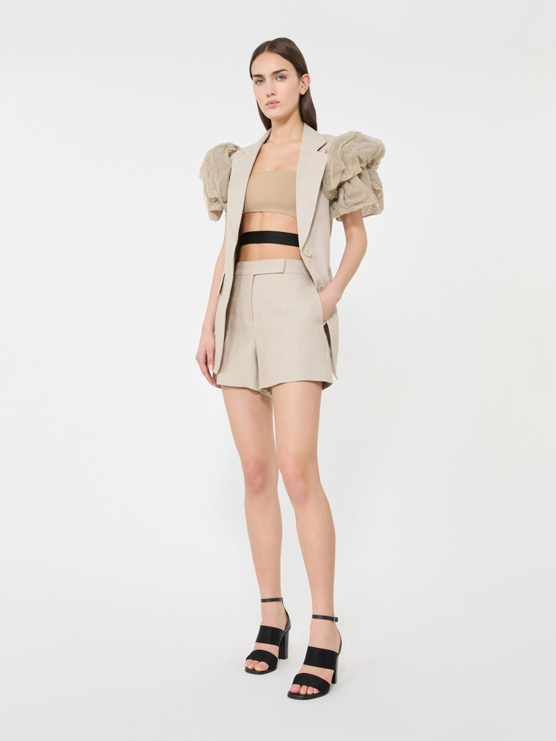 Max Mara LANDA Linen basketweave shorts - SAND outlook
