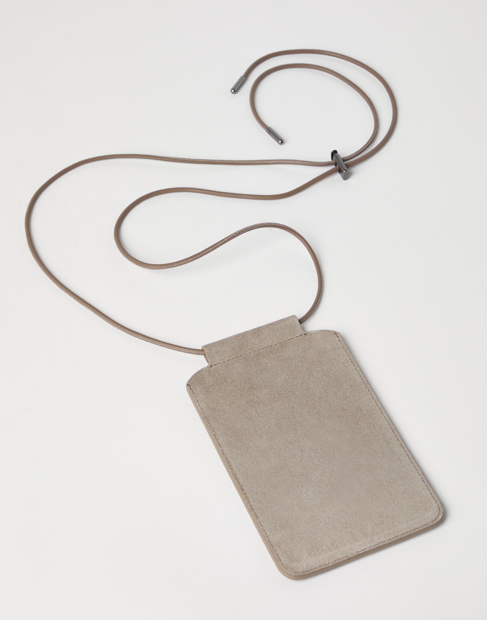 Suede phone bag with shiny trim - 2