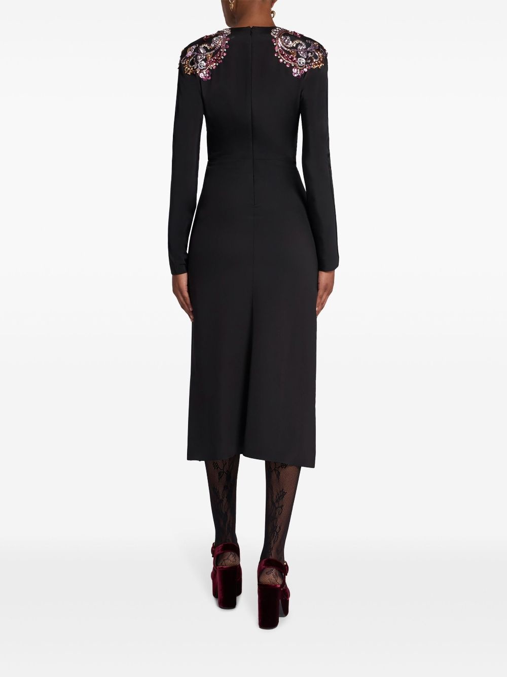 embroidered silk dress - 3