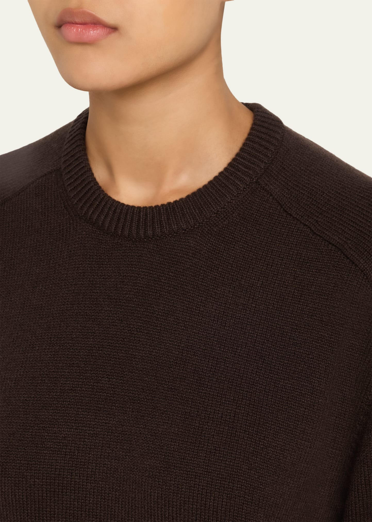 Cashmere Cropped Crewneck Sweater - 5