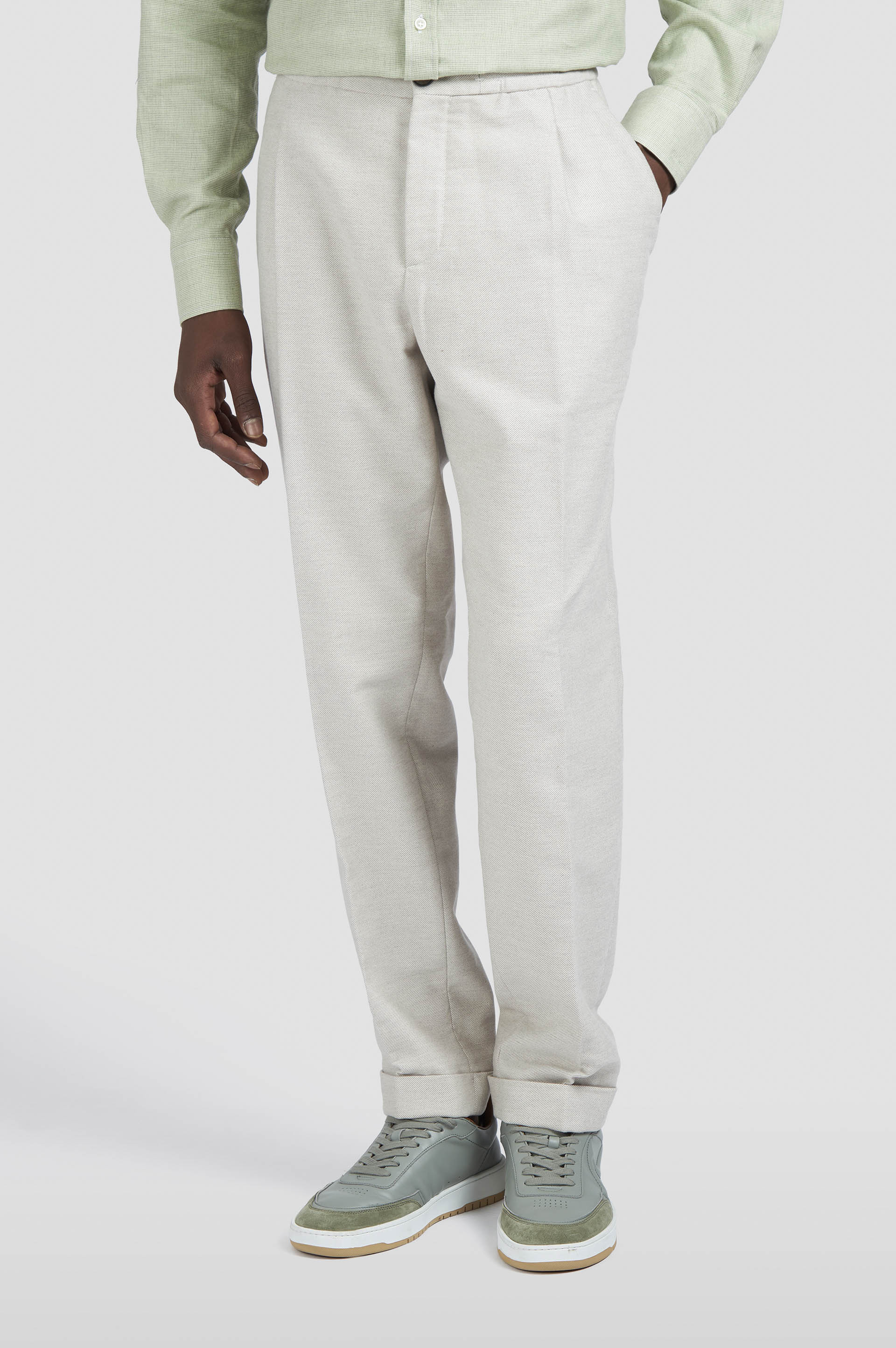 CASHMERE COTTON CHINO TROUSERS WITH PINCE - 6