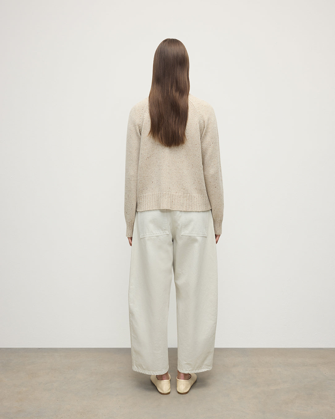 Donegal Cashmere Cream V Neck Cardigan - 4