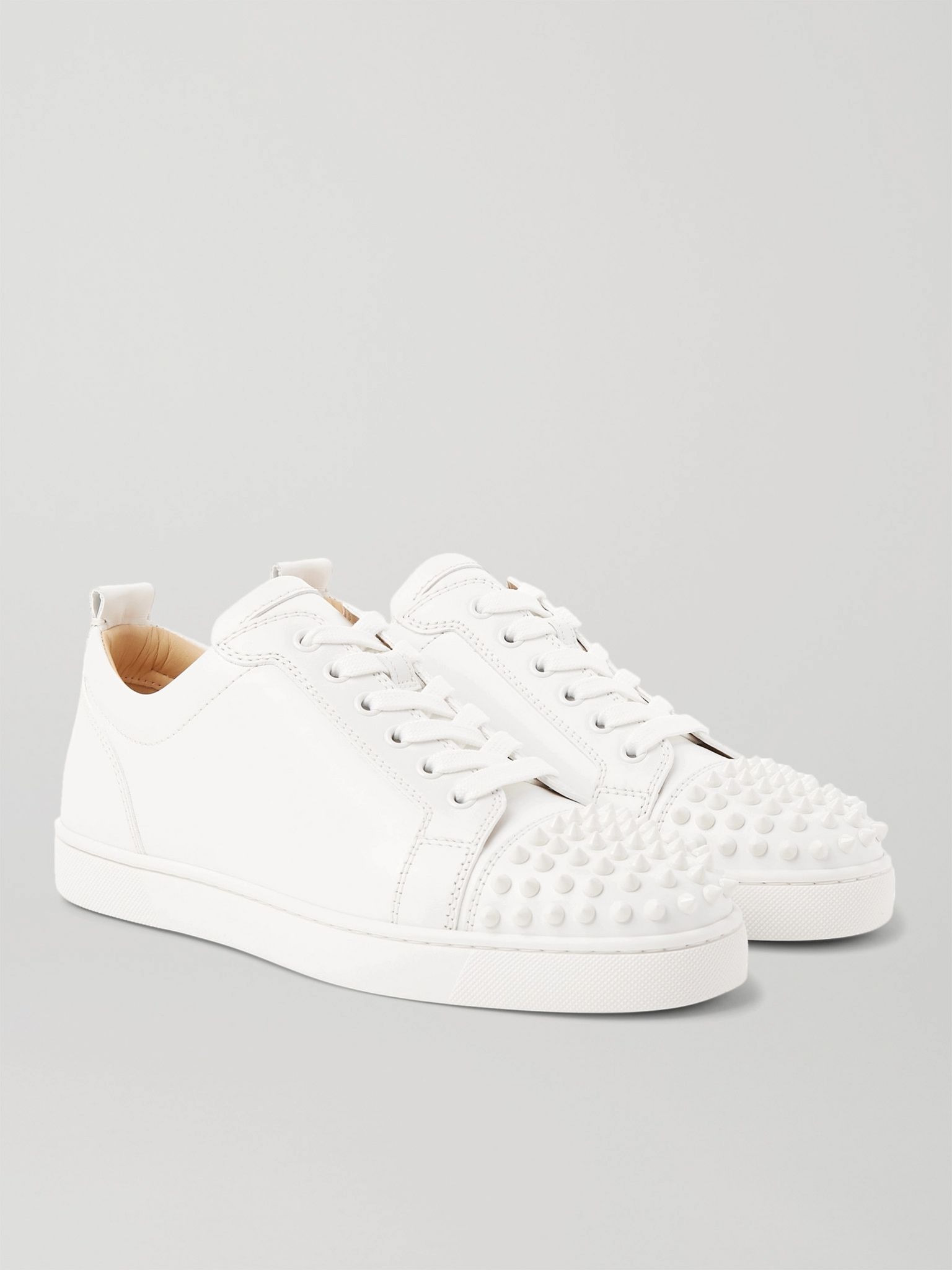Louis Junior Spikes Cap-Toe Leather Sneakers White - 3