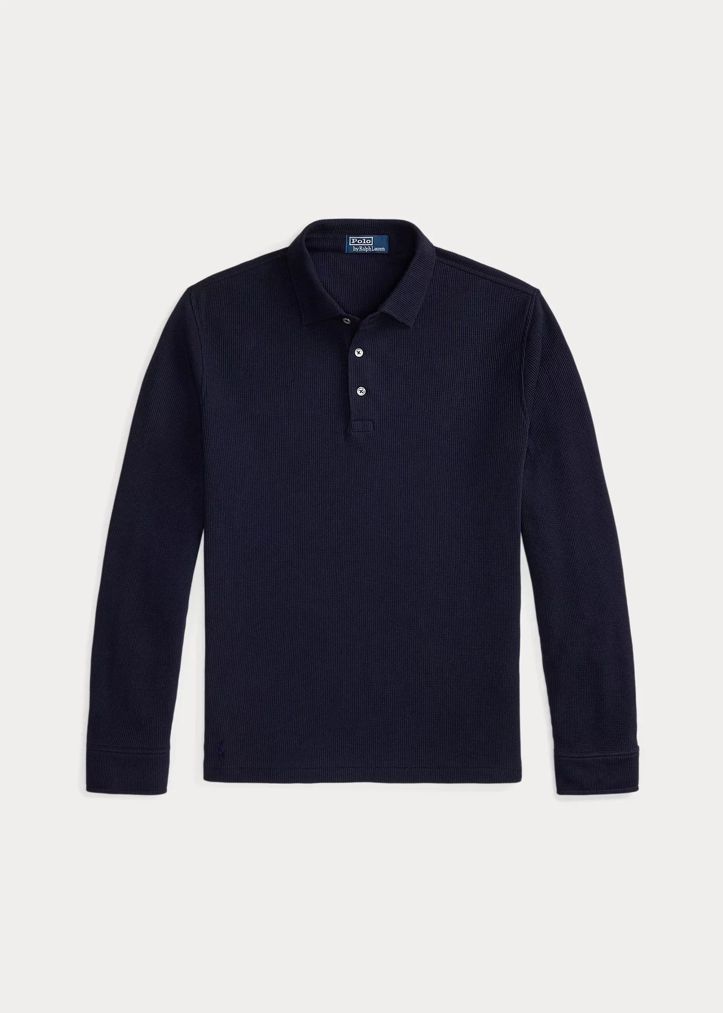 Standard Fit Waffle-Knit Polo Shirt - 1