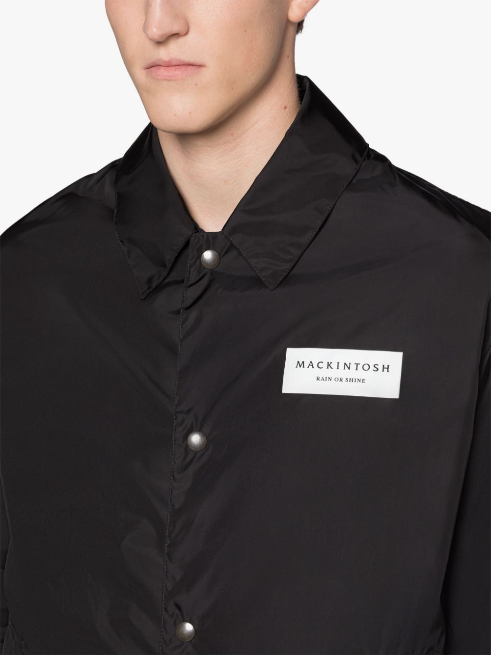 TEEMING BLACK NYLON PACKABLE COACH JACKET - 4