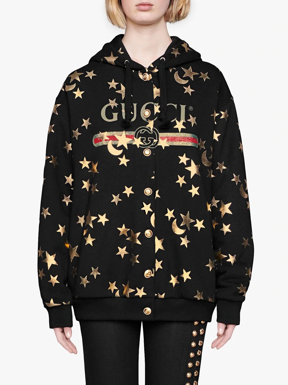 stars and moon print hoodie - 3