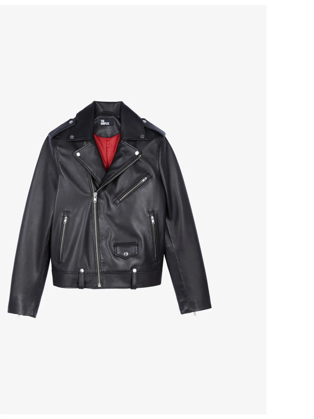 Straight-cut notched-collar leather jacket - 1