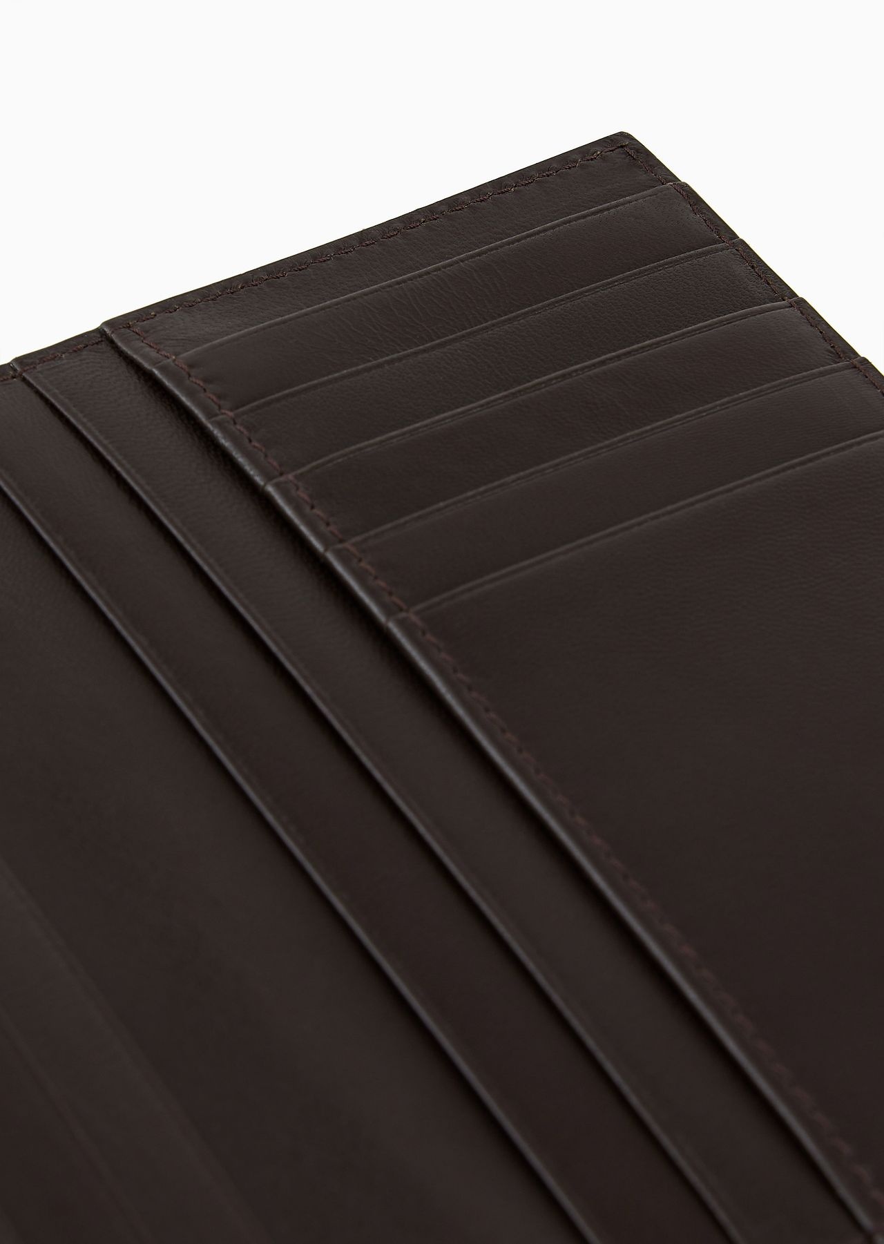 Leather bifold passport holder with embroidered logo - 4