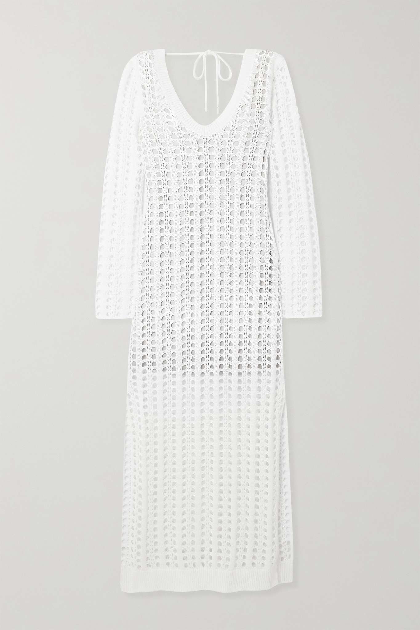 Crocheted cotton, linen and silk-blend maxi dress - 1