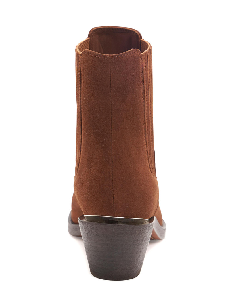 Women's 55MM Loulou Suede Ankle Boots - Cioccolato 4