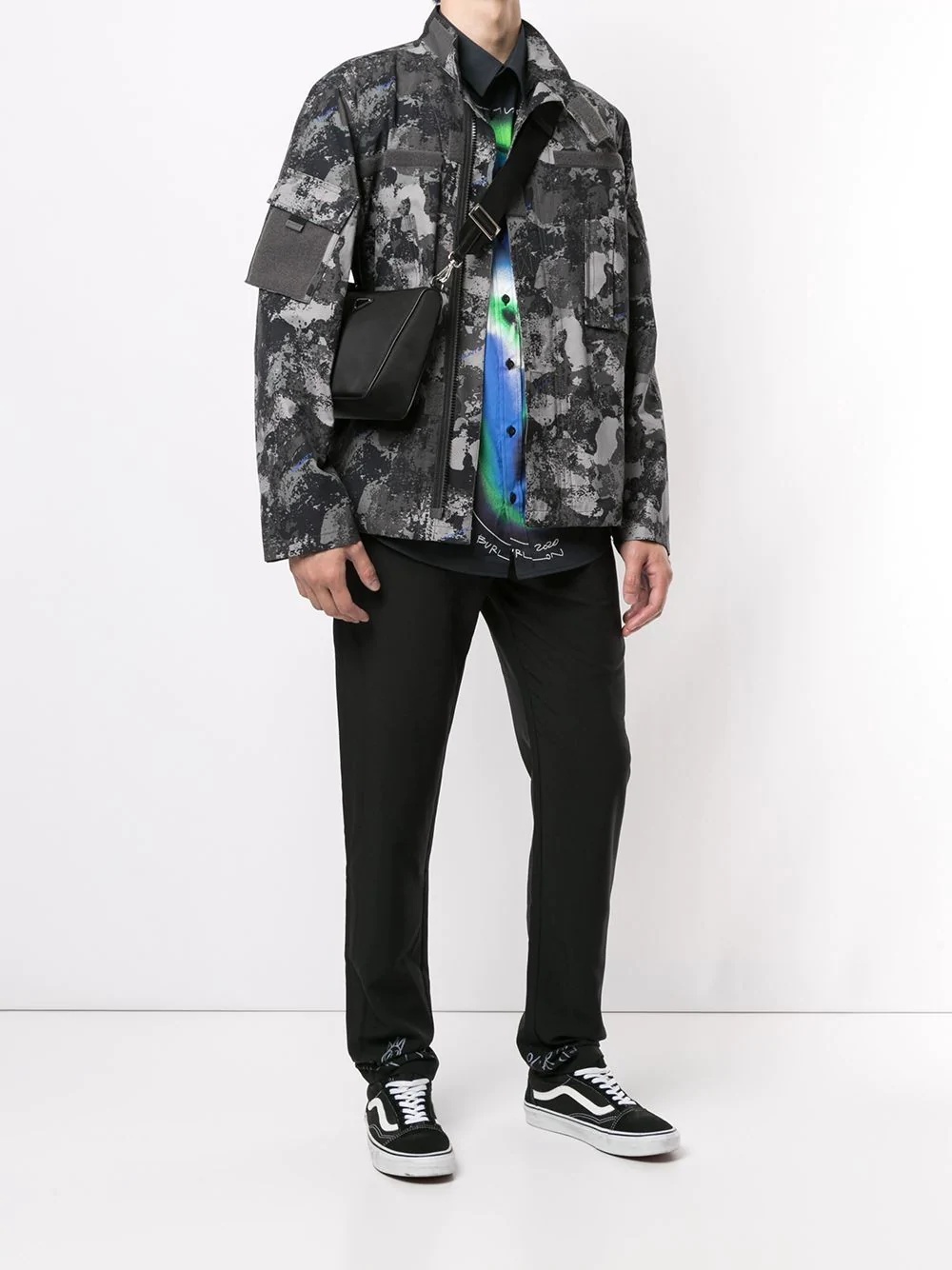 camouflage print military jacket - 2