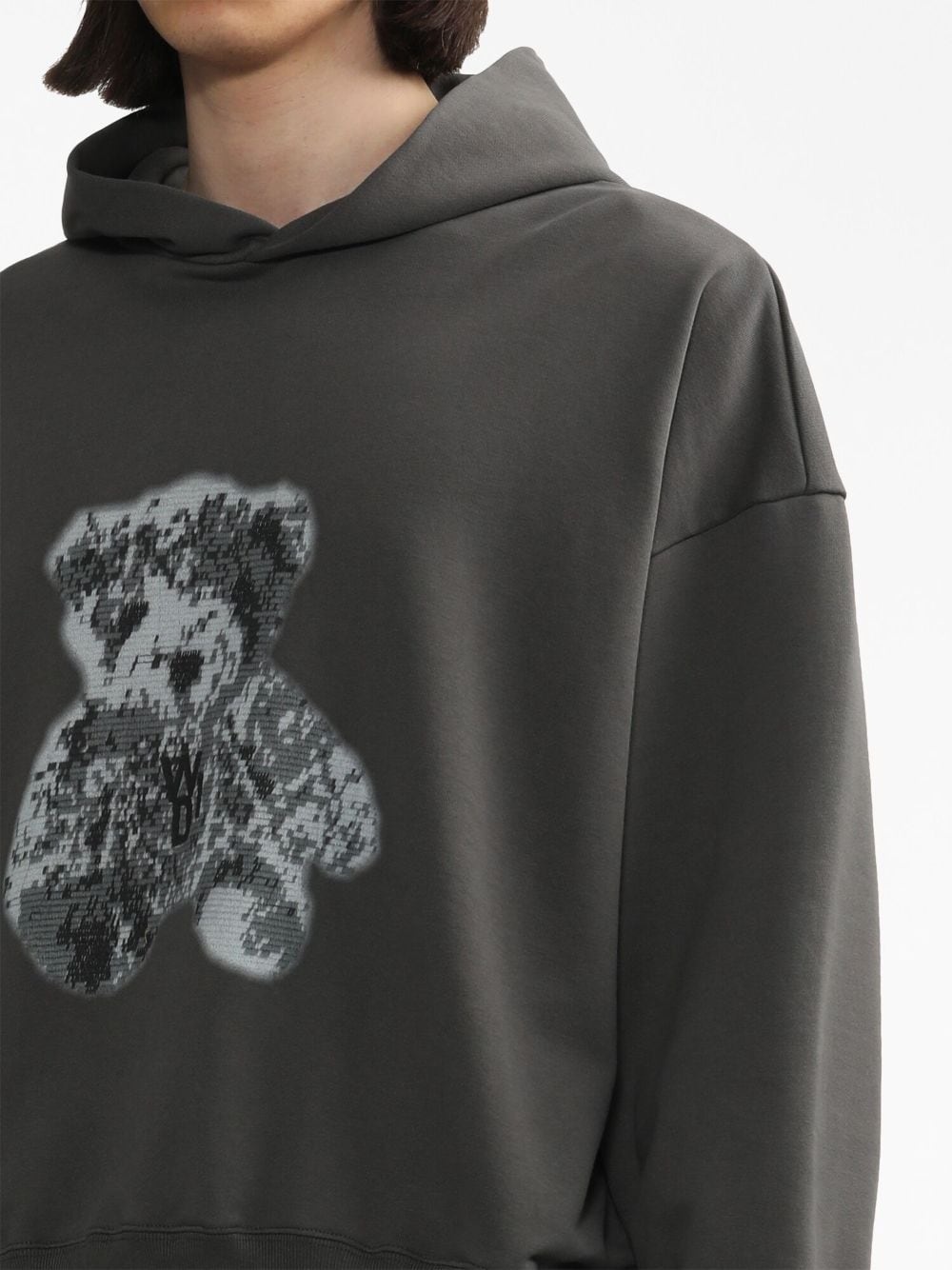 teddy bear-print cotton hoodie - 5