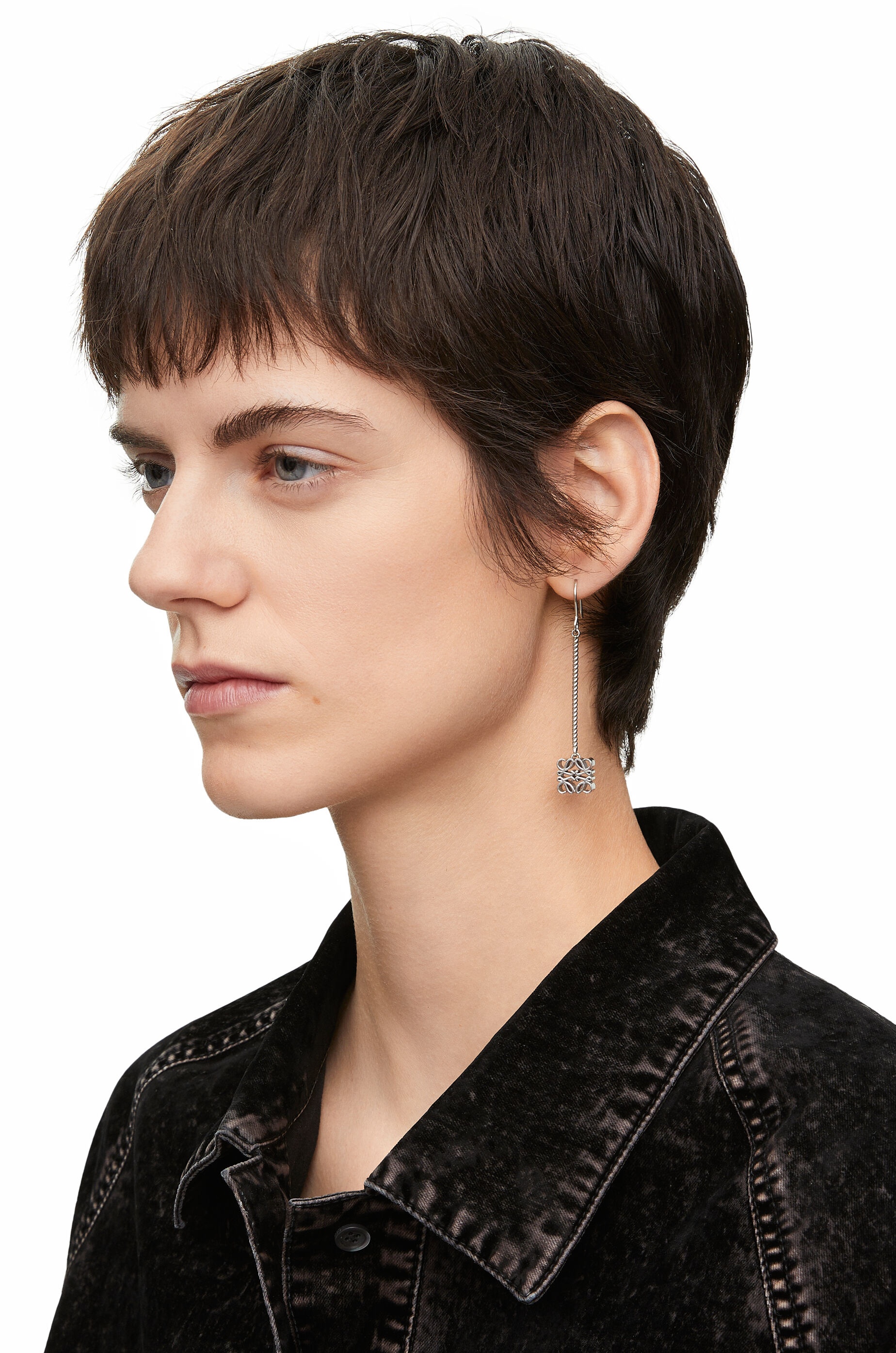 Loewe Anagram drop earrings in sterling silver | loewe