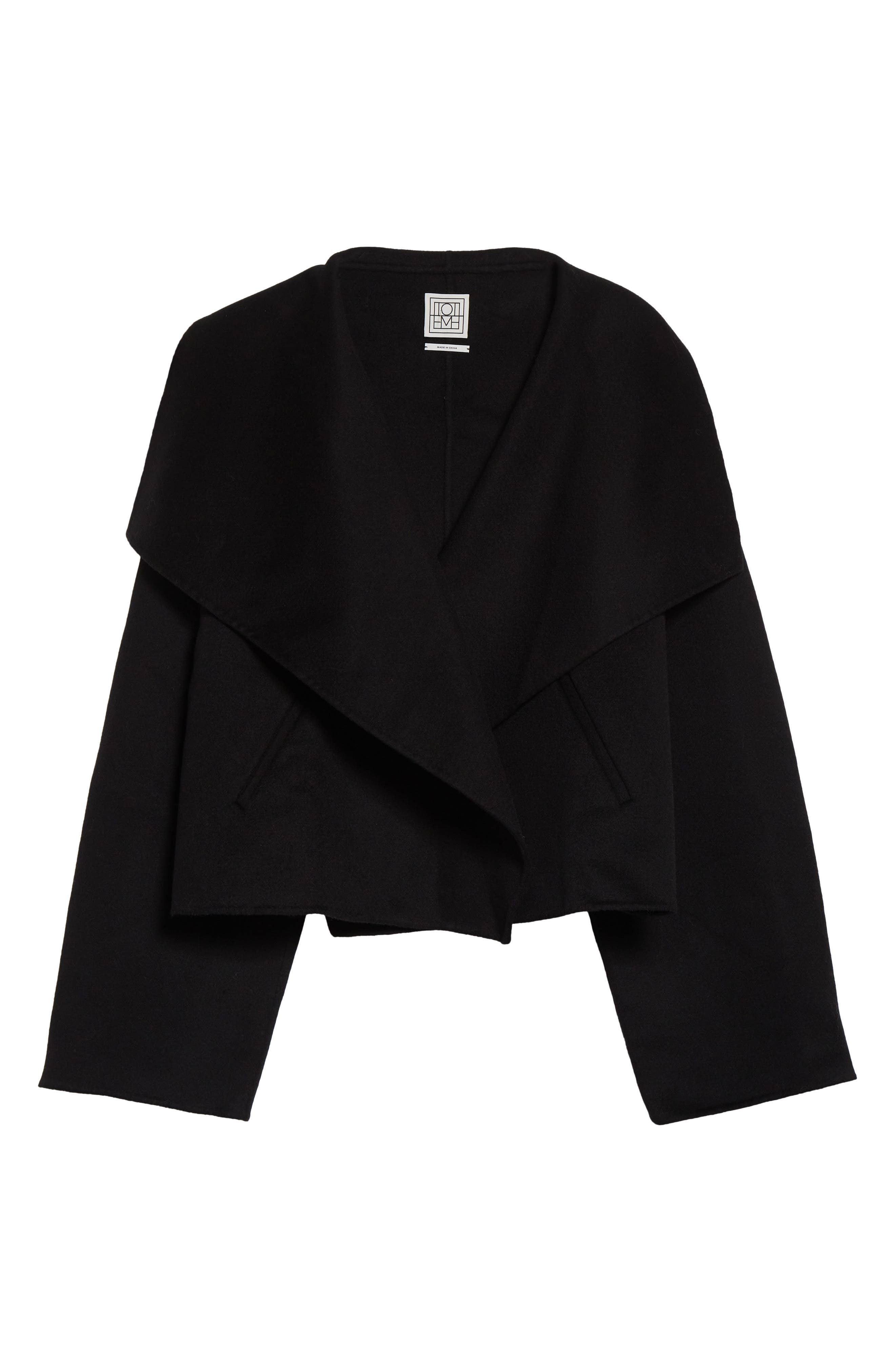 TOTEME Signature Double Face Wool Jacket in Black at Nordstrom - 7