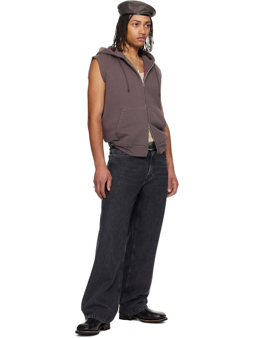 Brown Motor Vest Hoodie - 5