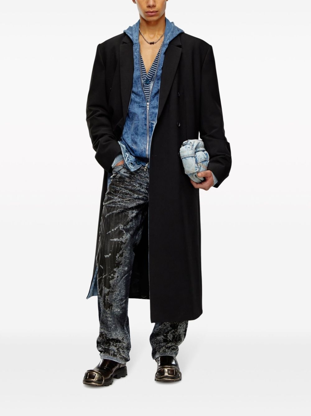 double-breasted tailored coat - 2