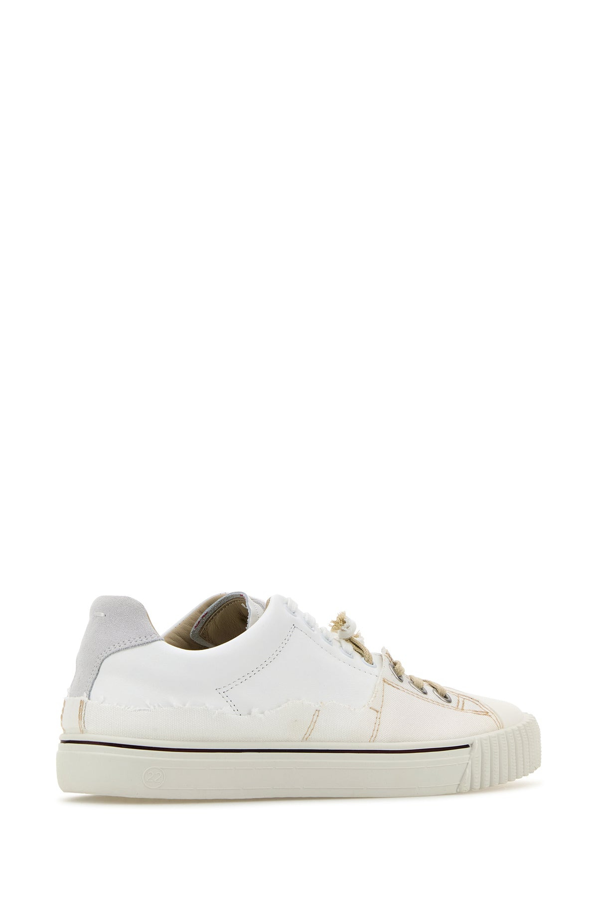 White leather and canvas New Evolution sneakers - 3