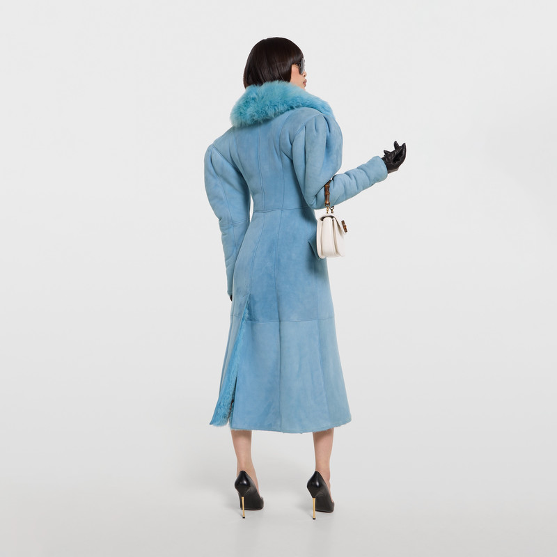 Soft long shearling coat 4