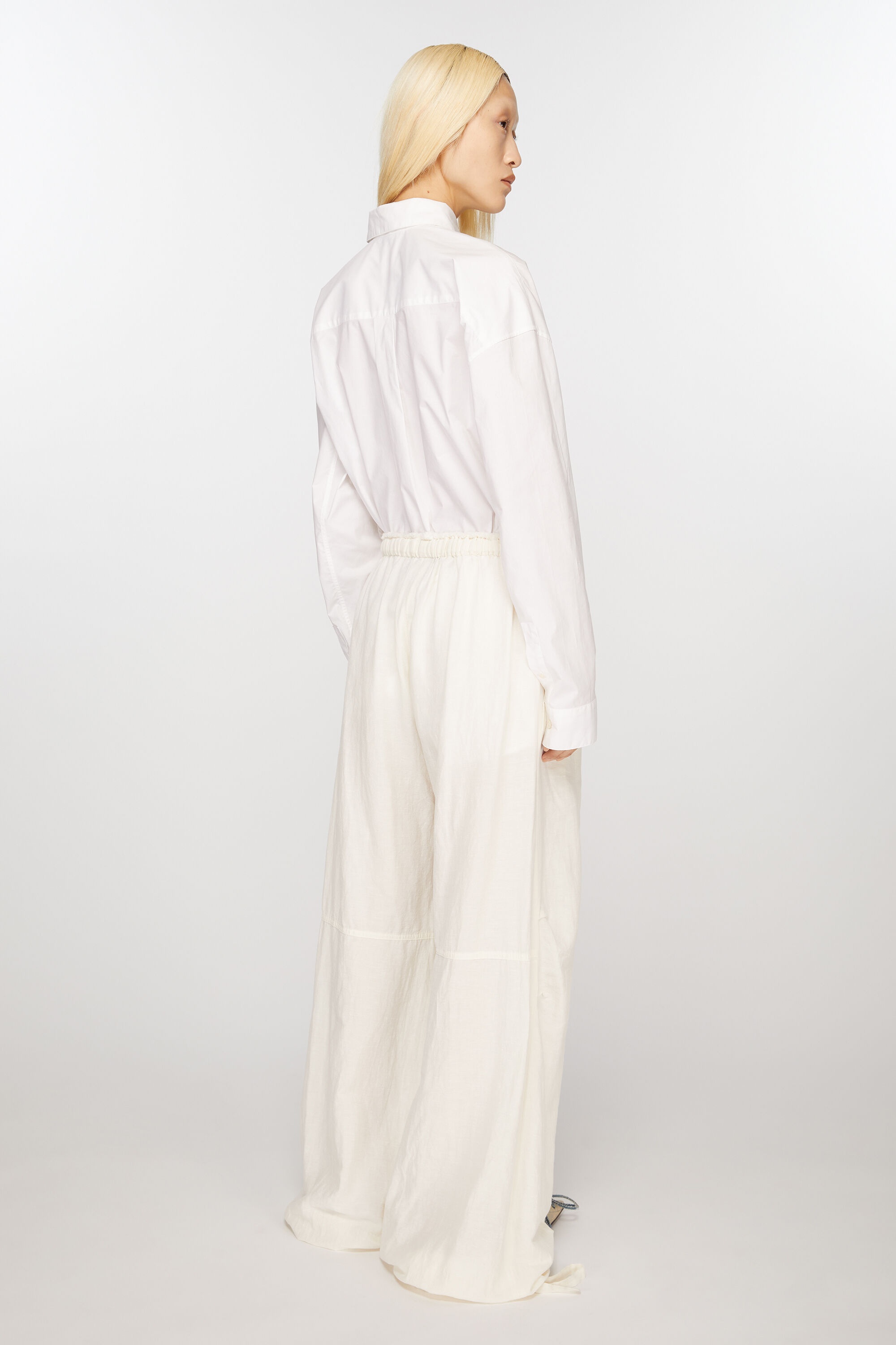Relaxed drawstring trousers - Warm white - 4