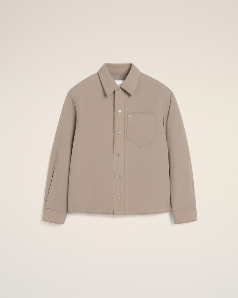 BEIGE CANVAS PADDED AMI DE COEUR OVERSHIRT 1