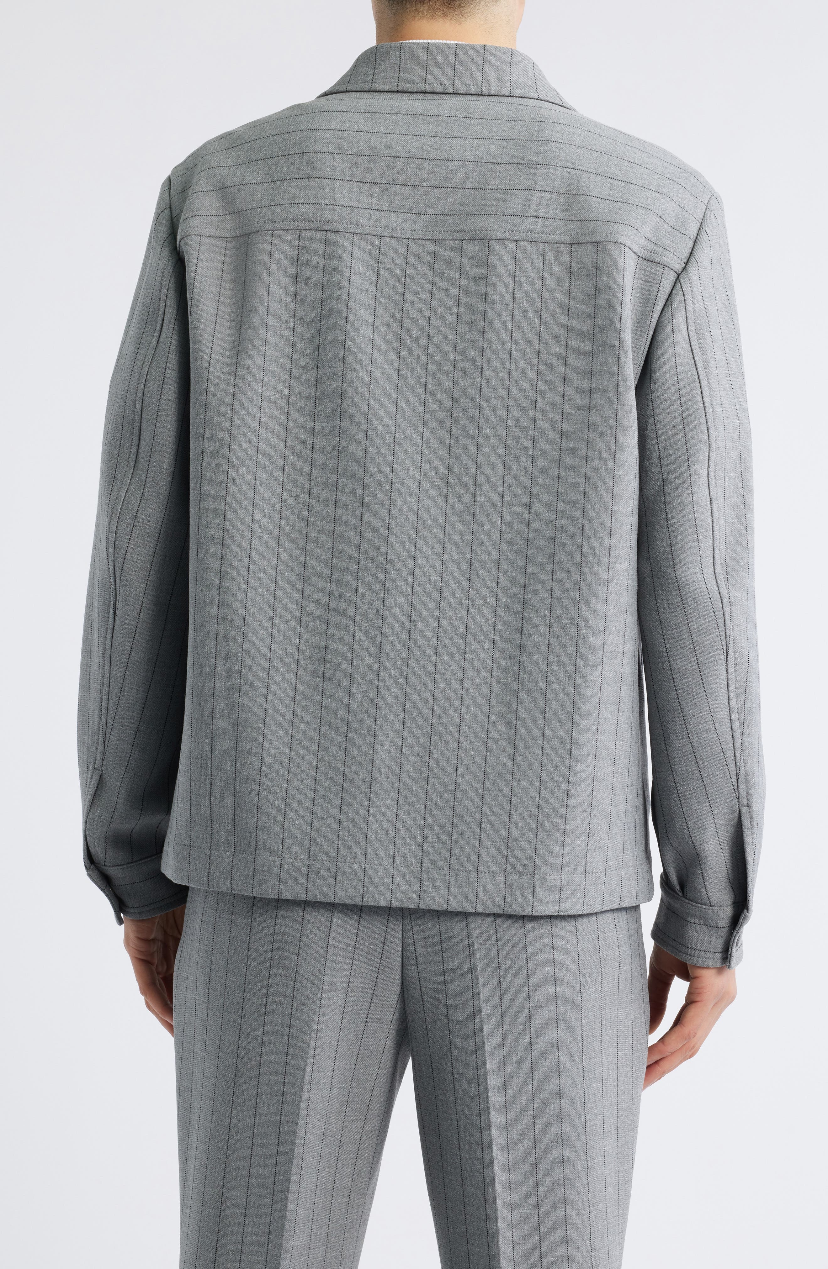 BOSS Carper Pinstripe Coach's Jacket in Medium Grey at Nordstrom - 2