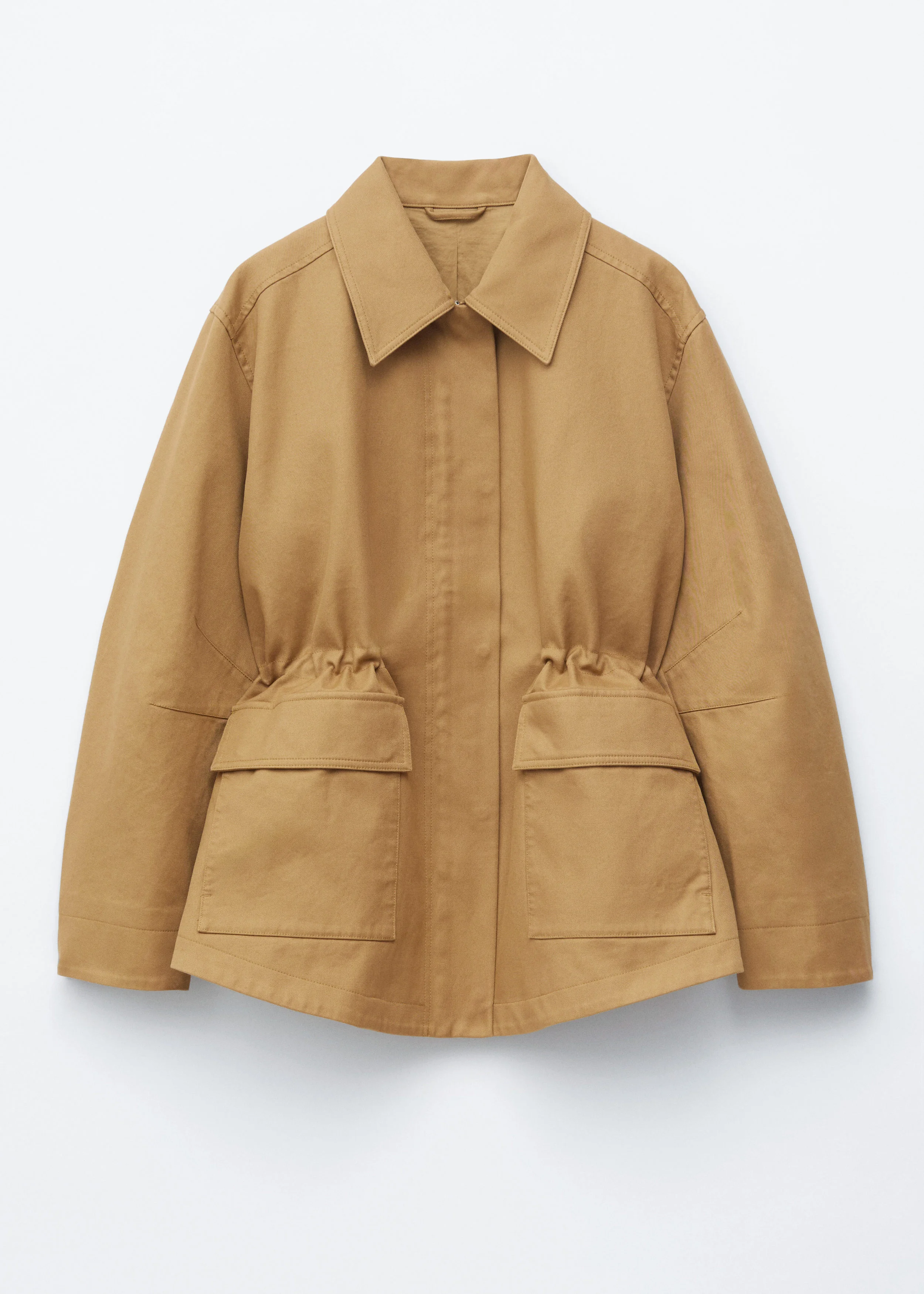 Oversized Drawstring Utility Jacket - 1