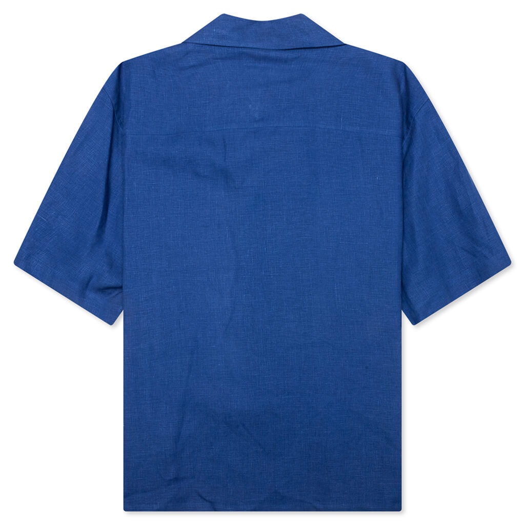 POPLIN BOWLING SHIRT - MAZARINE BLUE - 2