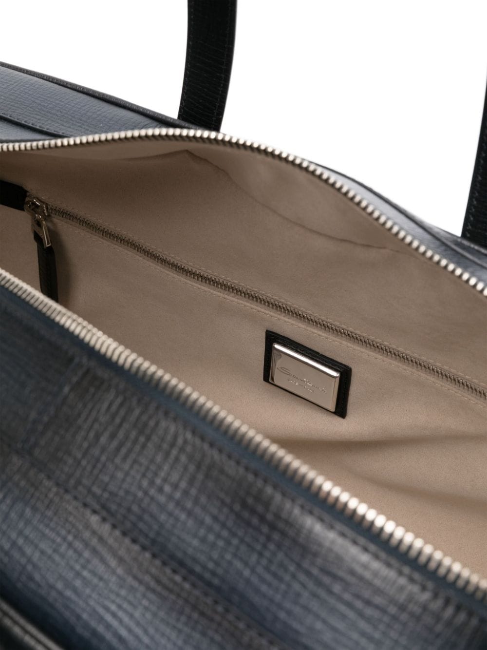 logo-stamp leather luggage bag - 4