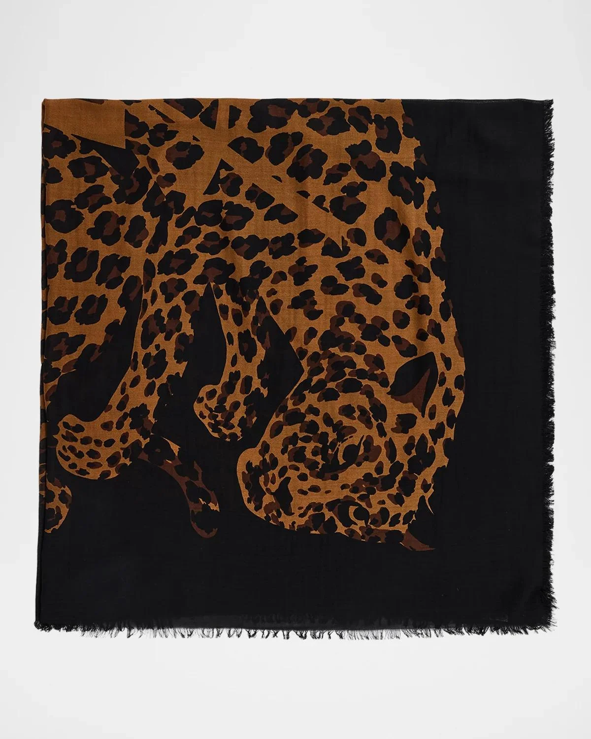Cassandre Leopard Wool Twill Scarf - 1