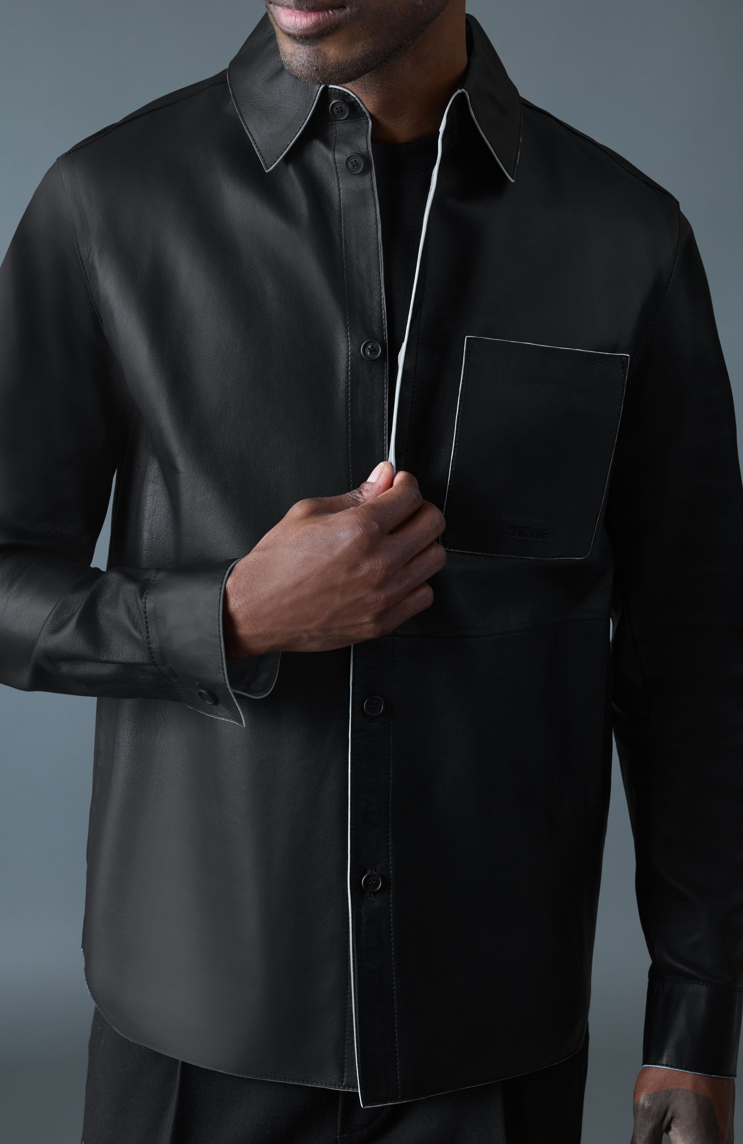 REMINGTON Two-Tone Leather Overshirt - 5