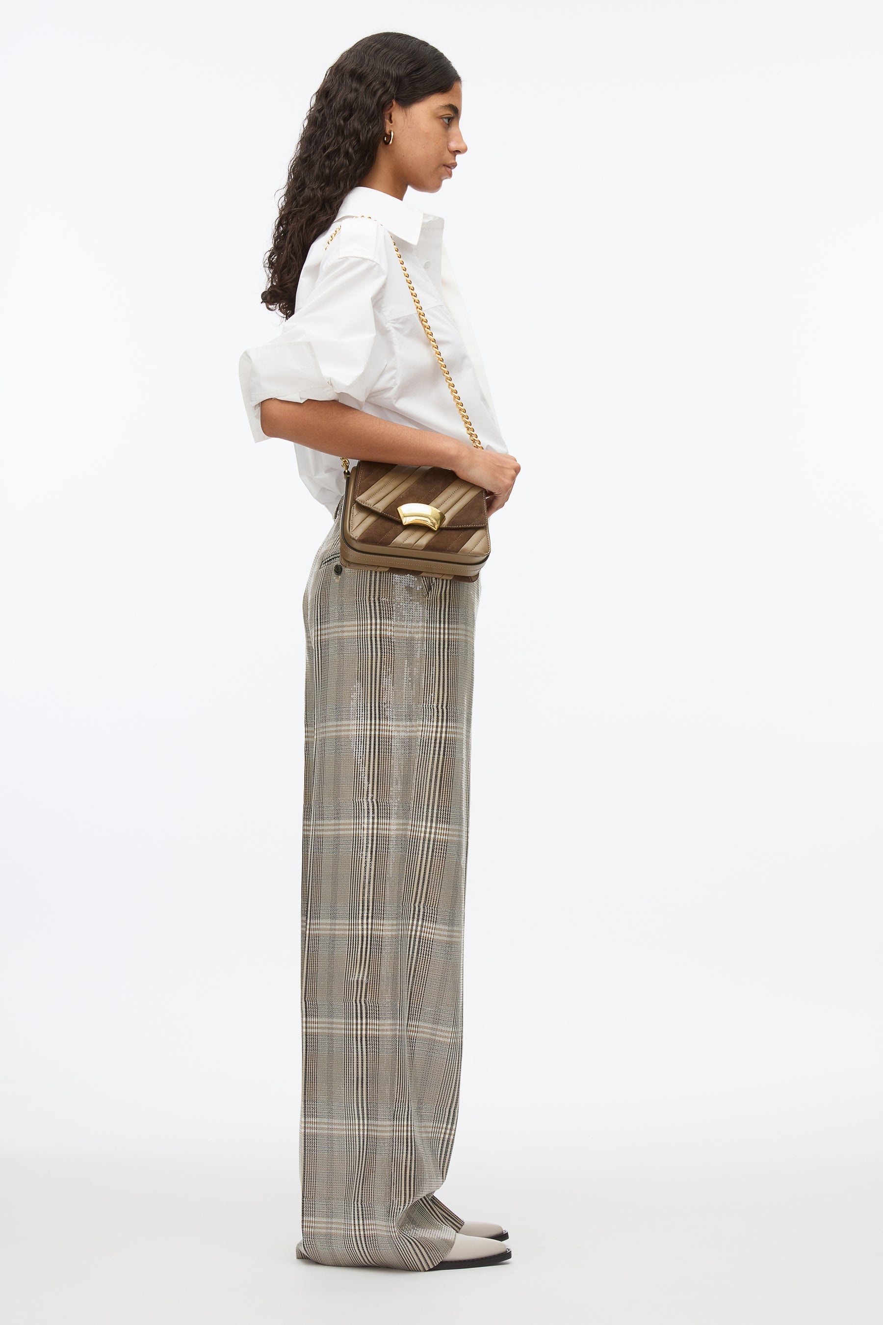 ID Quilted Shoulder Bag with Chain - 5