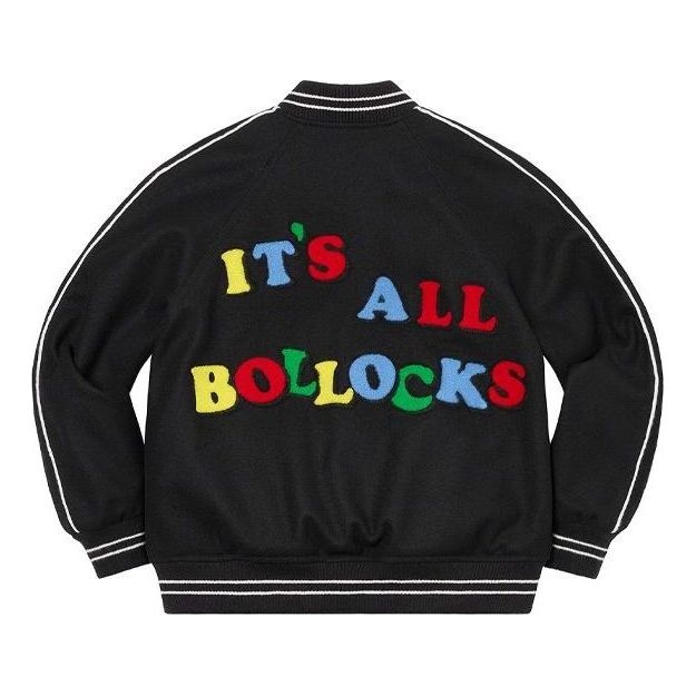 Supreme x Jamie Reid It's All Bollocks Varsity Jacket 'Black' SUP-SS21-686 - 2